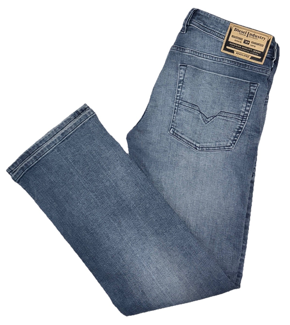 NWT Diesel Zatiny-X Slim Bootcut Jeans Men 33×32 Blue Wash Denim Pants MSRP $250