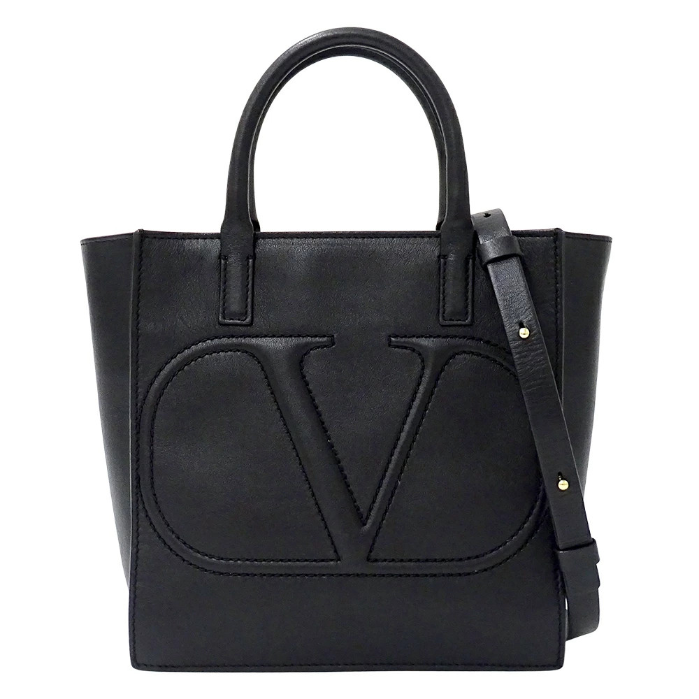 Valentino Garavani 2way Leather Bag Black Logo Shoulder Bag Women’s #BBB274