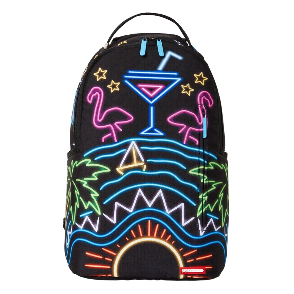 Sprayground Black Neon Signs Miami Backpack Laptop Books Bag Back School Limited
