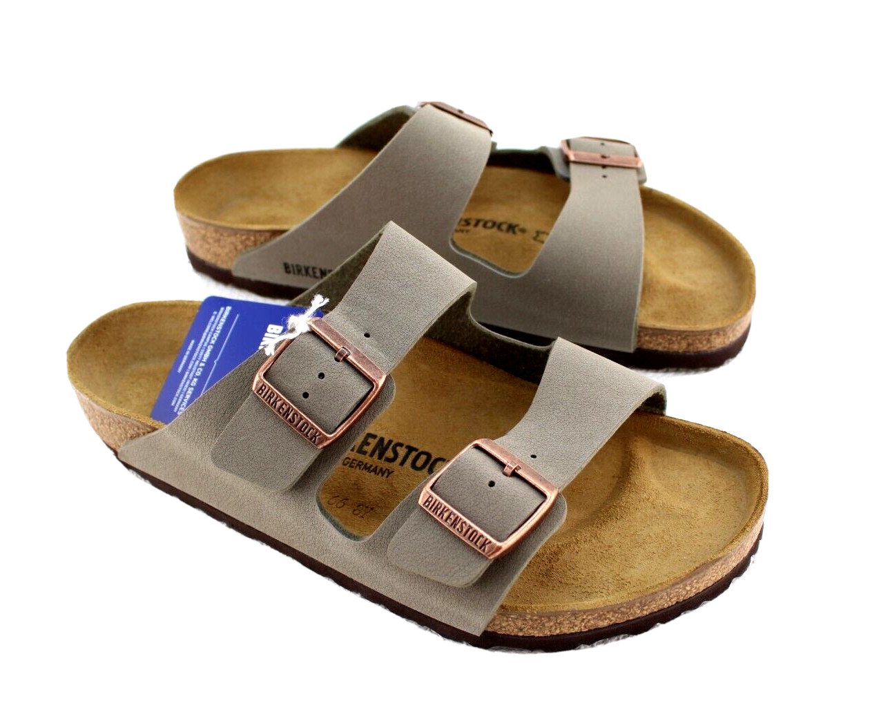 NWB BIRKENSTOCK Arizona BS Men’s 10 Regular Fit Mocca Nubuck Birko-Flor Sandals