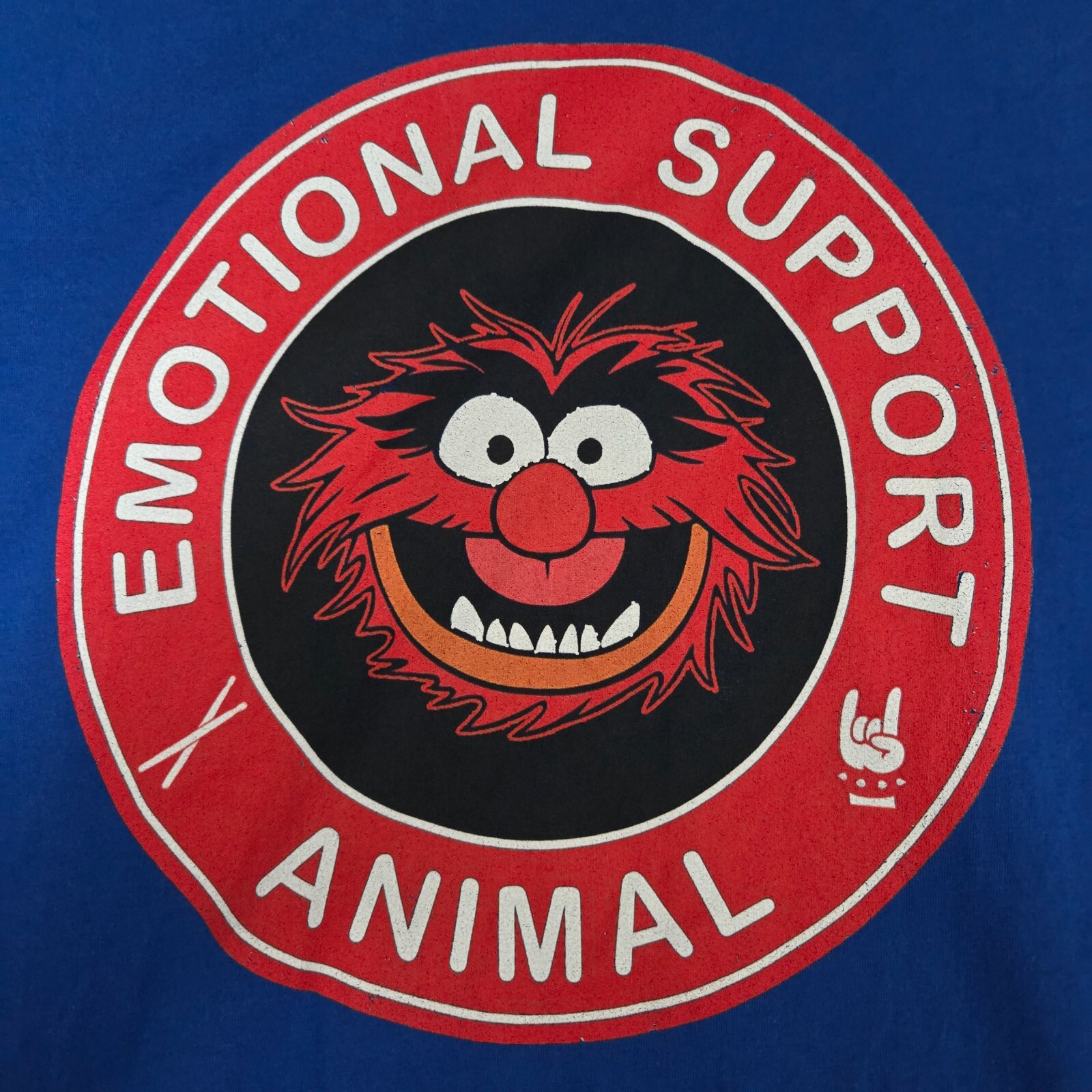 Muppets Emotional Support Animal XL T-Shirt Kermit Ms. Piggy Fozzi Bear Beaker