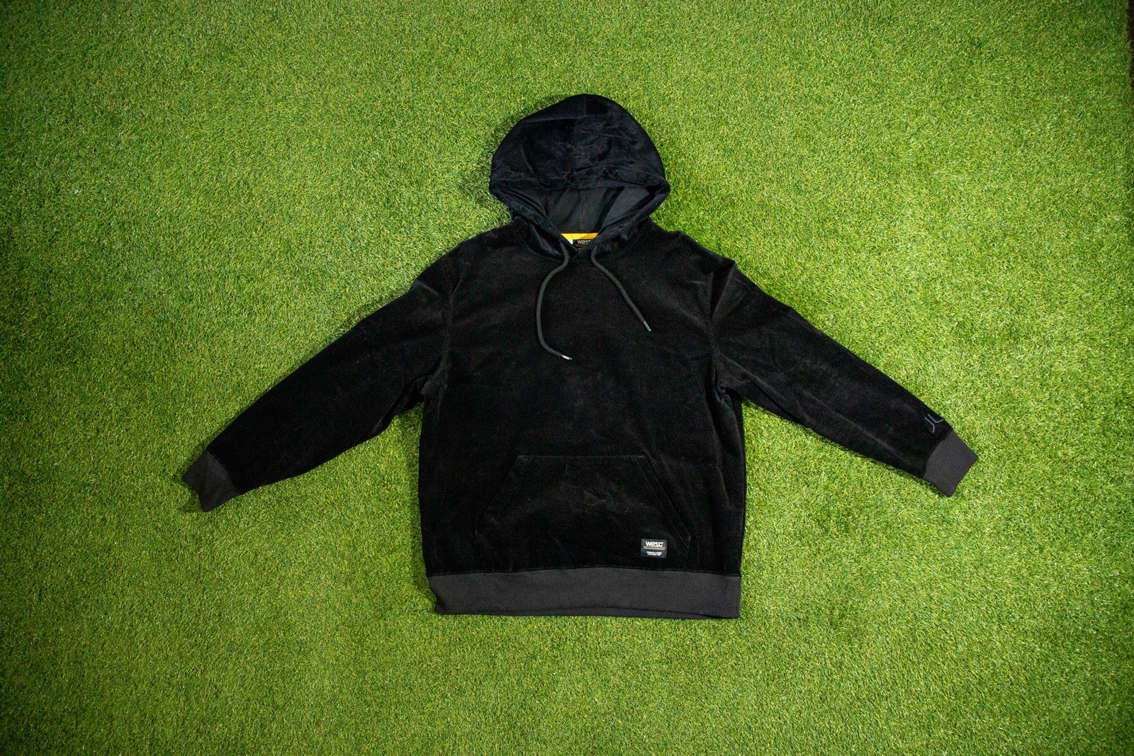 WESC Corduroy Hooded Sweater Black Size Medium