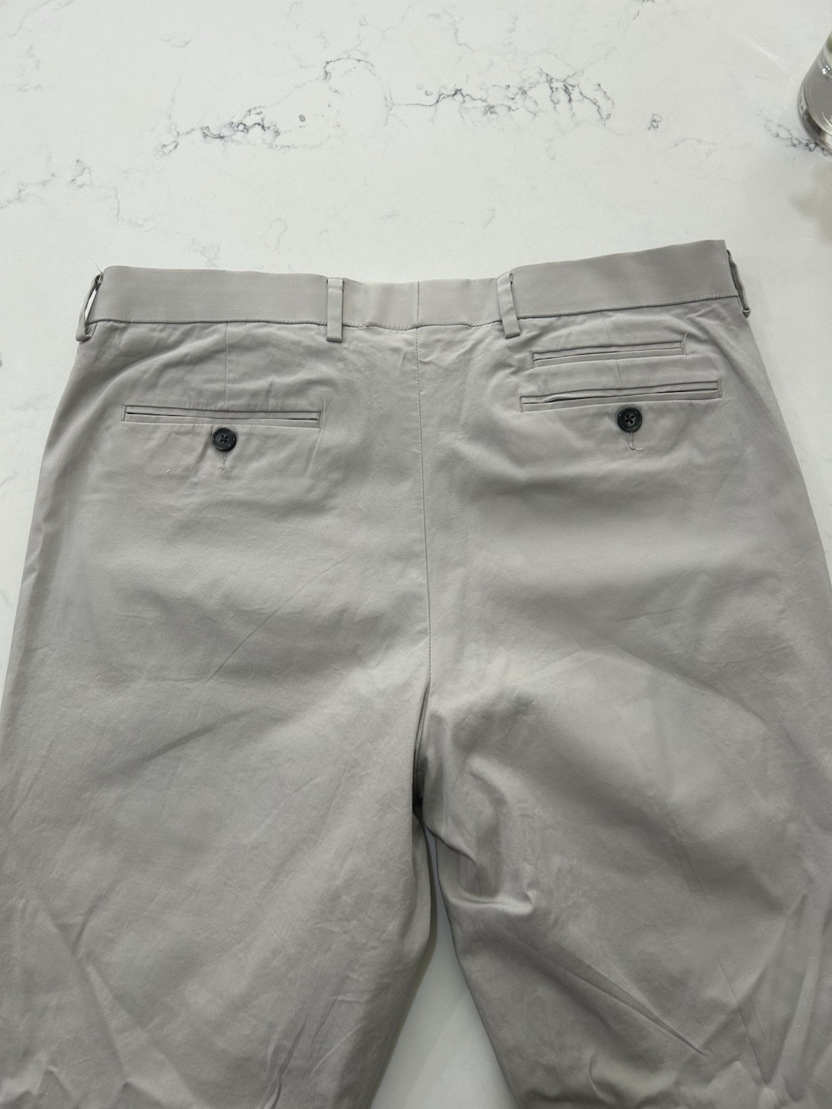 Murano Men Chino Pants 35×34 Beige Gray Flat Front Stretch Casual Trousers Khaki