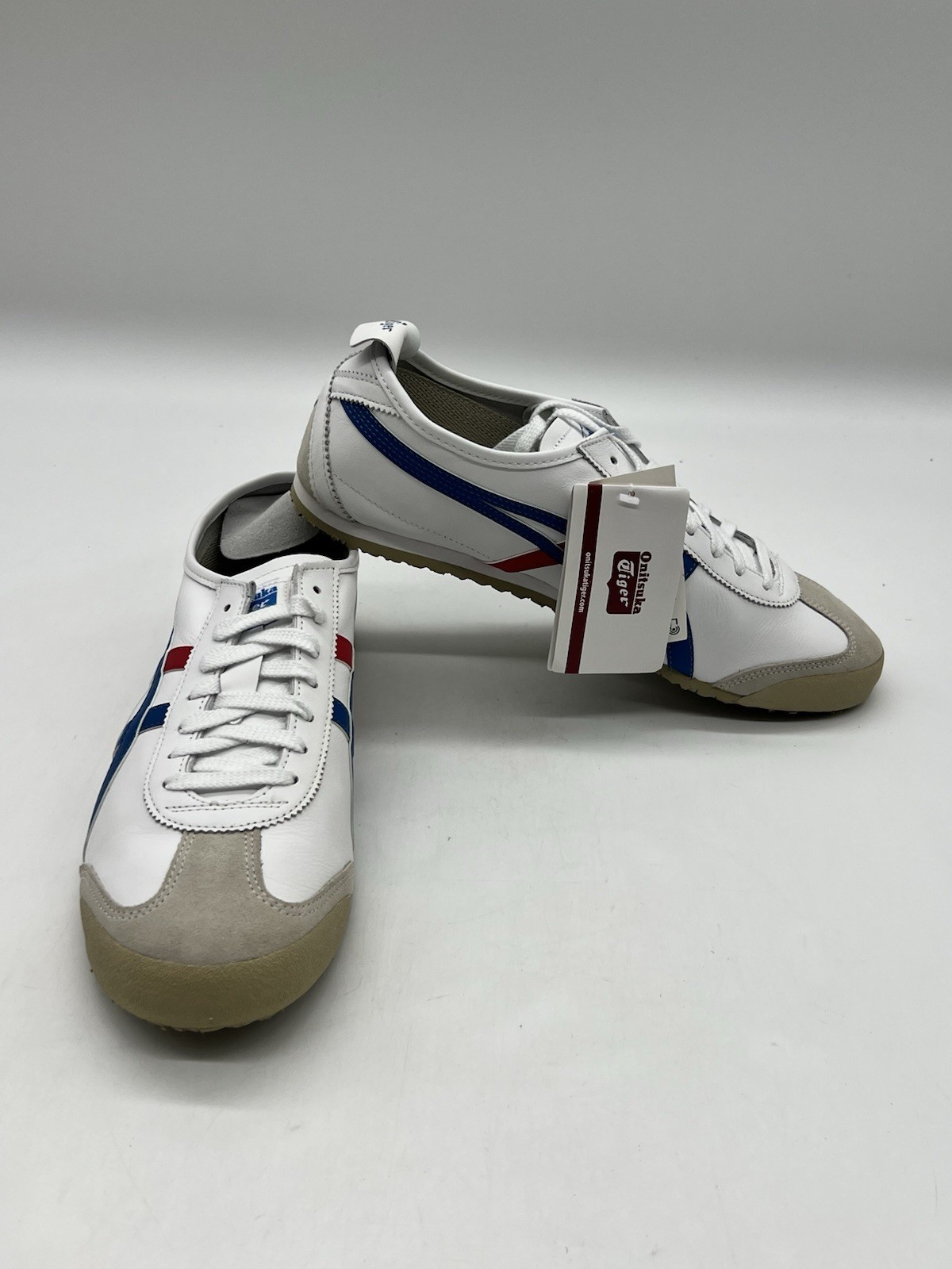 Onitsuka Tiger Mexico 66 DL408 Men Sz 11 White Red Blue Leather Fashion Sneakers