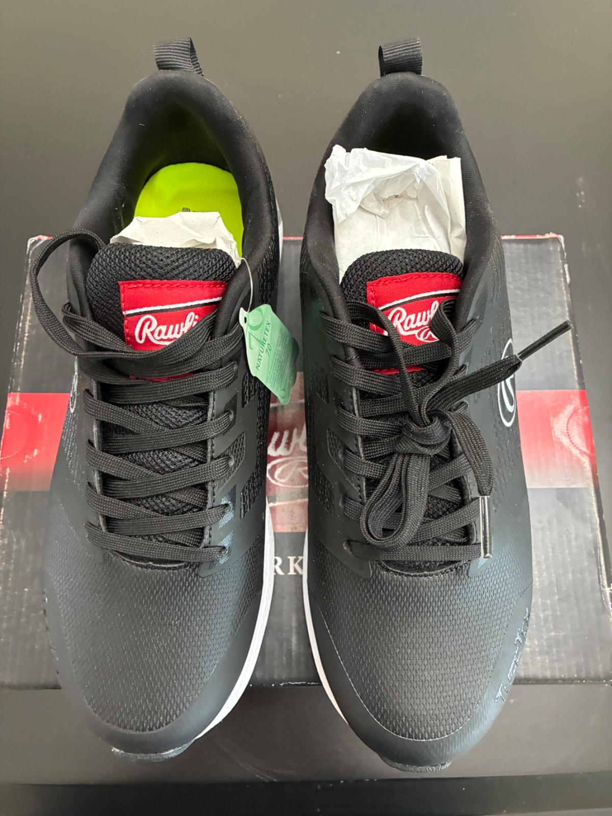 Brand New! Rawlings Men’s League Softball/Baseball Turf Shoes Black Size 9 D