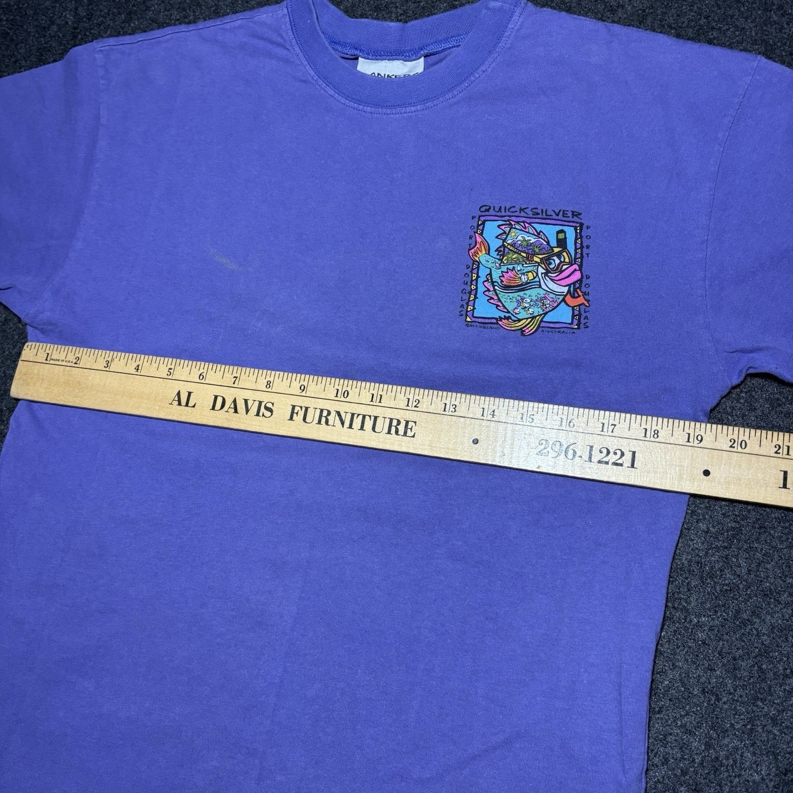 Vintage Quicksilver T-Shirt Small Port Douglas Australia Bonkers Purple 90’s