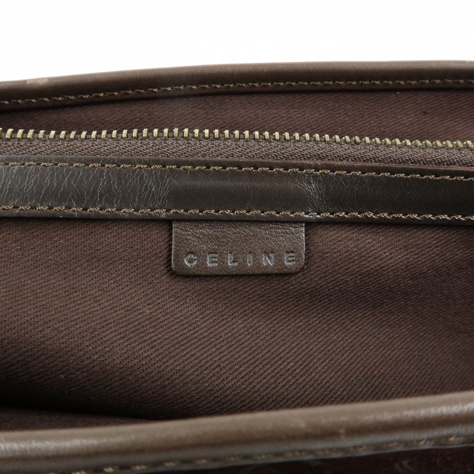 CELINE C Macadam Suede Leather Boogie Bag Hand Bag Brown Authentic Used F/S