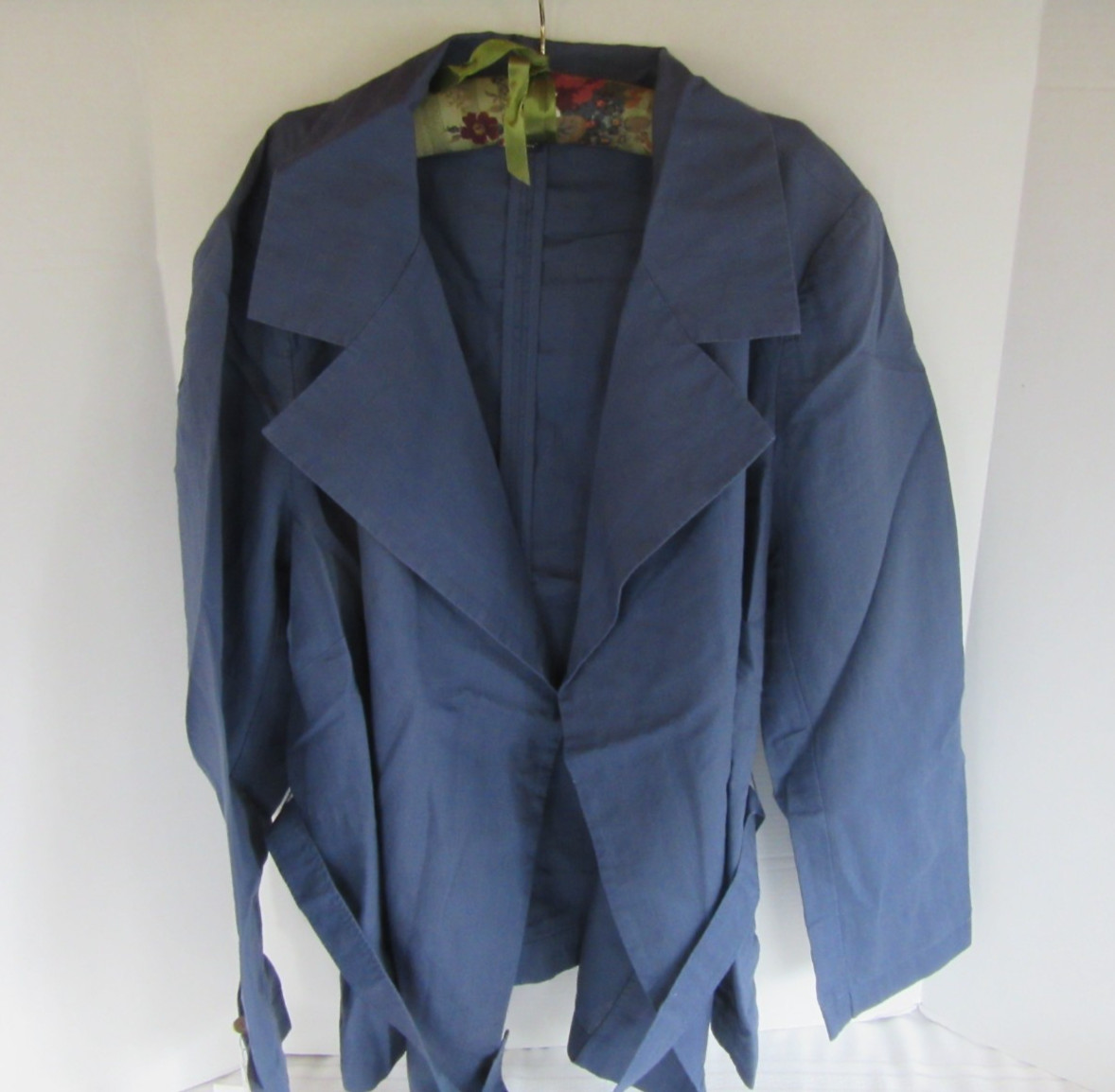 Lands’ End Linen Cotton Blend Long Sleeved Blue Jacket #416975 Size 3X NEW!