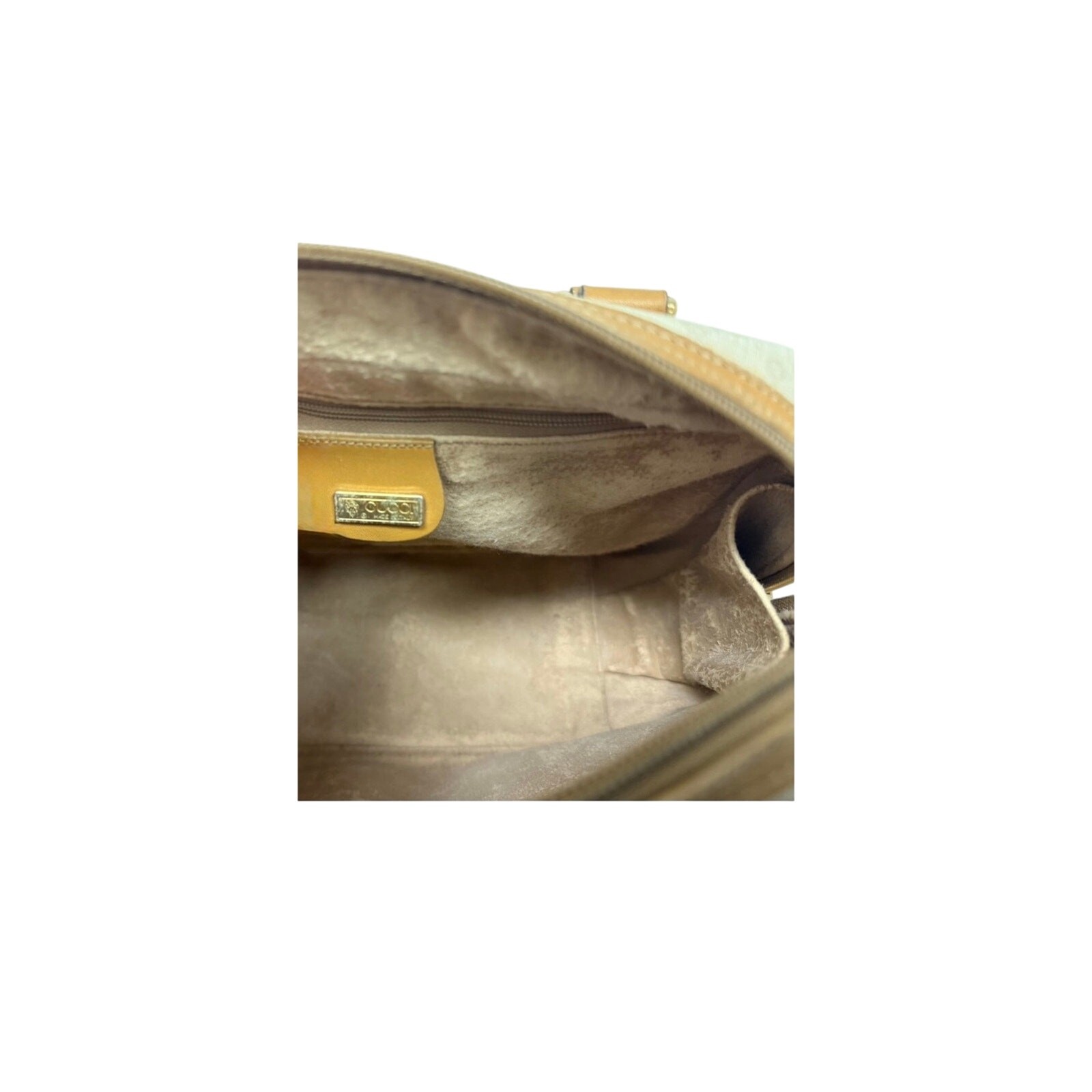 GUCCI Cream GG Monogram Micro Supreme Top Handle Vtg Bag|COA