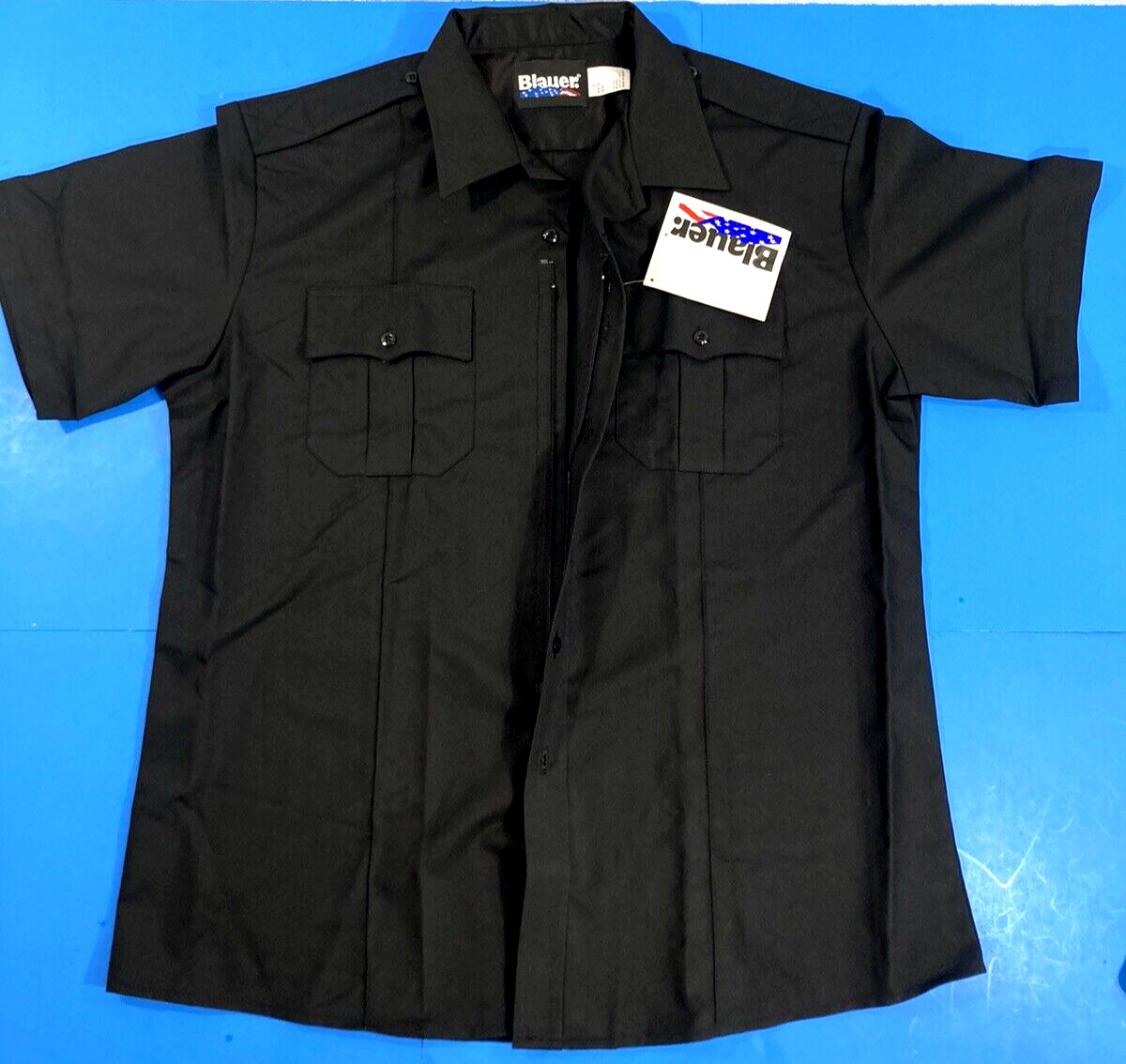 NEW BLAUER MENS SHORT SLEEVE RAYON BLEND ZIPPER SHIRT 8910 BLACK SMALL REG