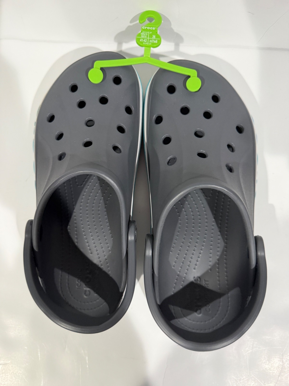 Crocs Bayaband Gray Blue Sandals Clogs Women Size 10/Men Size 8 NEW