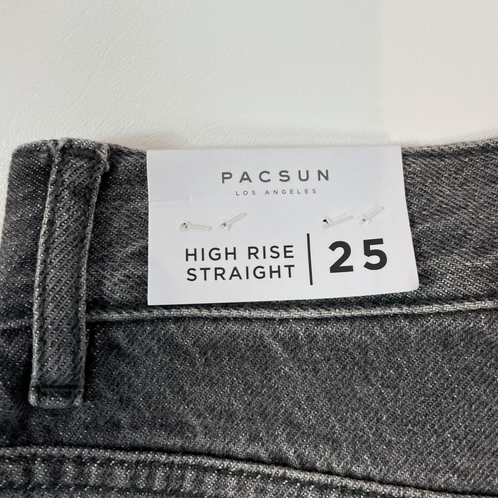 NEW PacSun Jeans Womens 25 Two Toned Black Denim High Rise Straight Raw Hem
