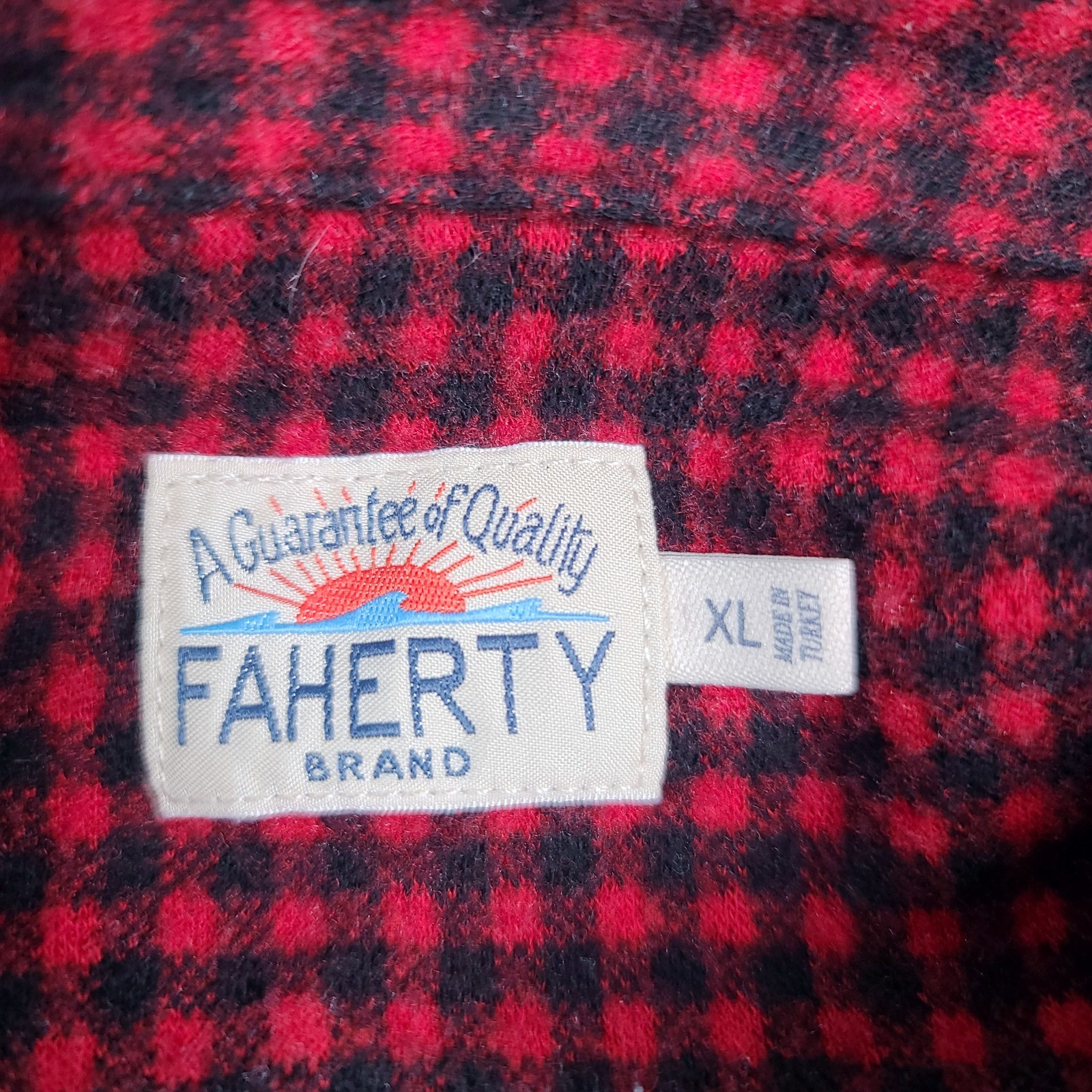 Faherty Movement Flannel Shirt Mens XL Red Plaid Workwear Stretch Button Cotton