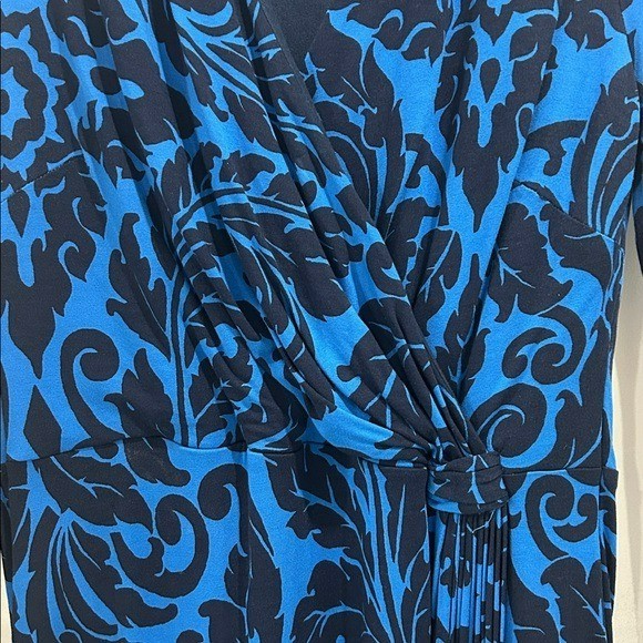 Boden Henrietta Faux Wrap Knee Length Dress in Shades of Blue – Size 8