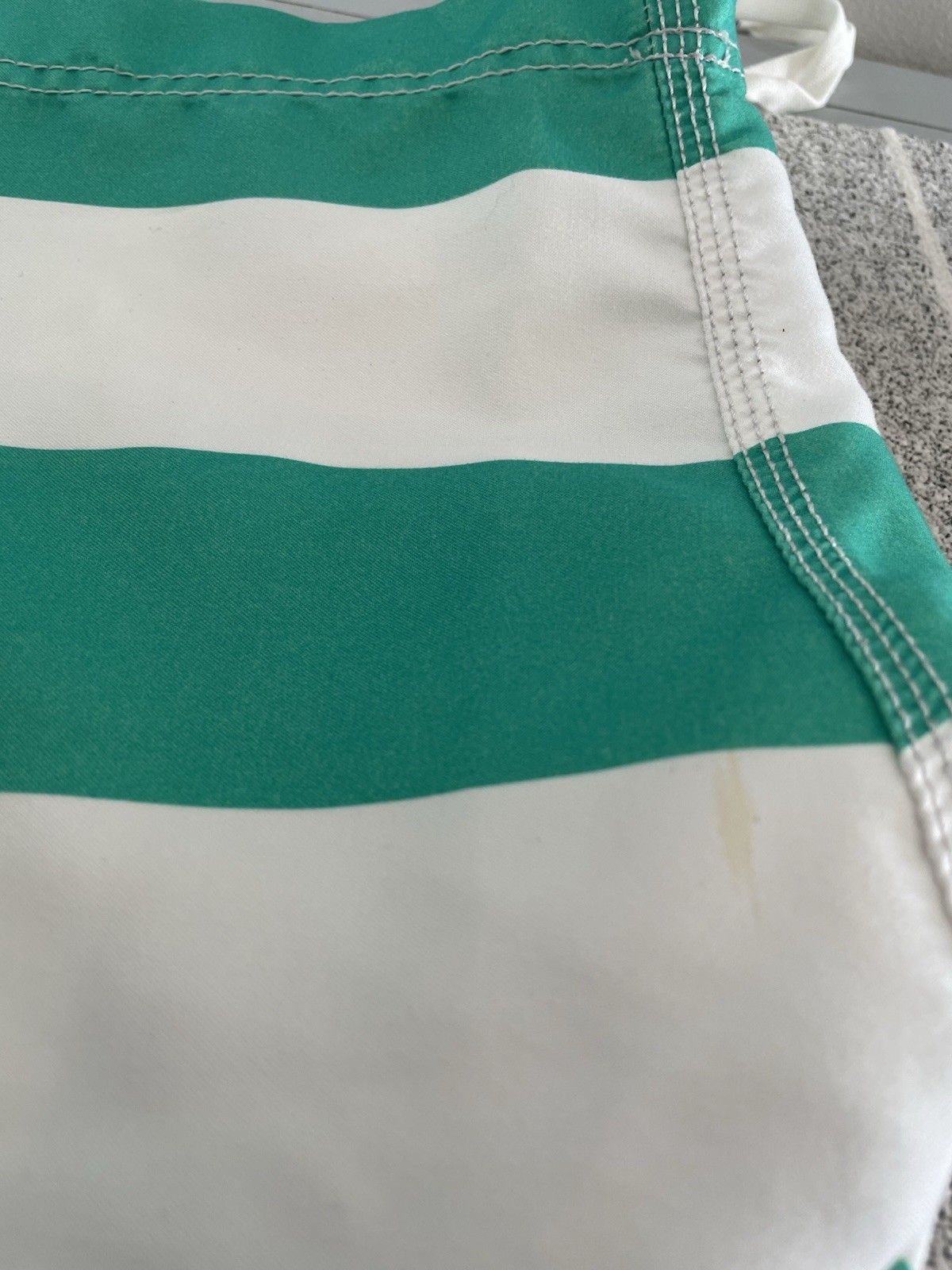 Green And White Striped American Eagle Cargo Swim Trunks Size Small