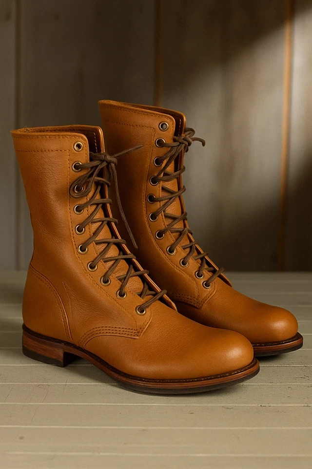 Handmade Military Genuine Leather Dress Formal Boots Men Leather Lace Up New
