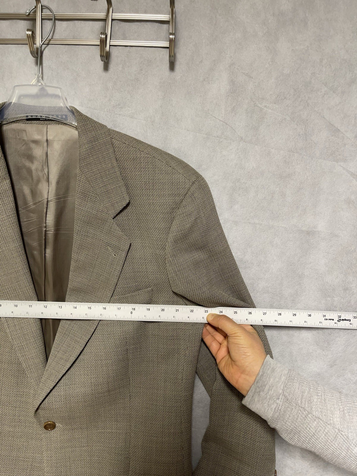 Hugo Boss Loro Piana Blazer Men 44L Galilei Super 110 Wool Flannel Textured Luxe