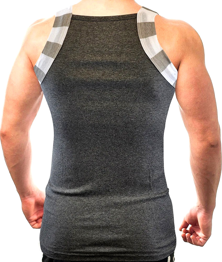 Different Touch XL Men Square Cut G-unit Style Tone Trim Tank Top A-shirts