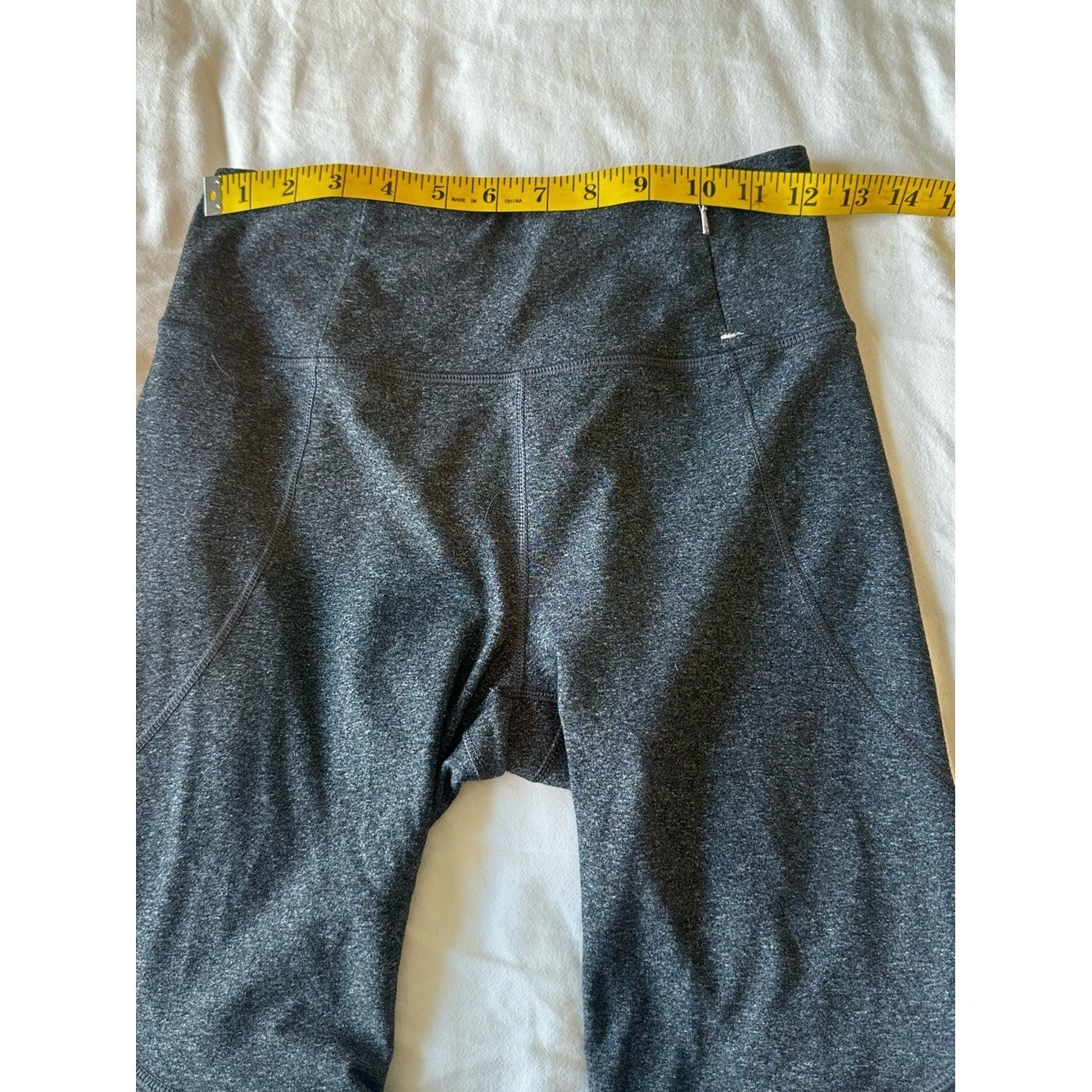 CALIA Essential Charcoal Heather Mid Rise Bike Shorts Zip Pocket S