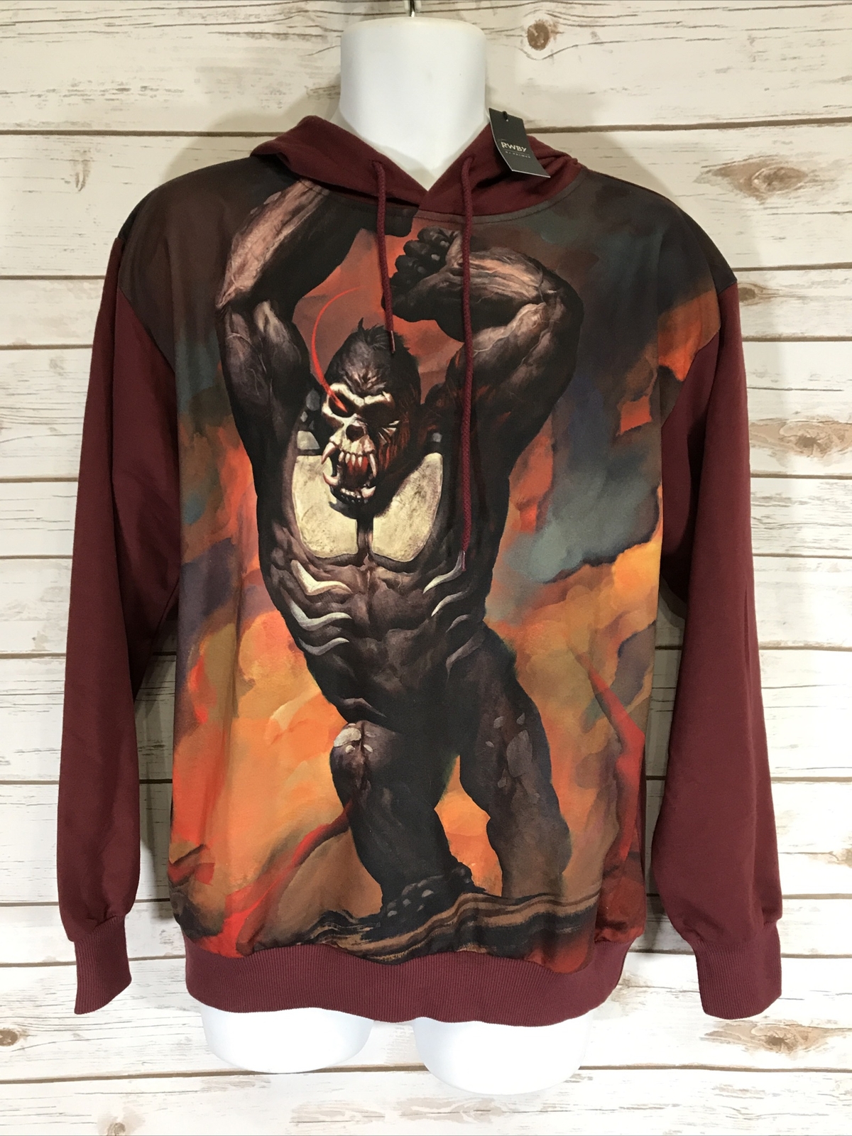 New Anime rwby x rj palmer Beringel Sublimated hoodie M Rooster Teeth Gorilla W2