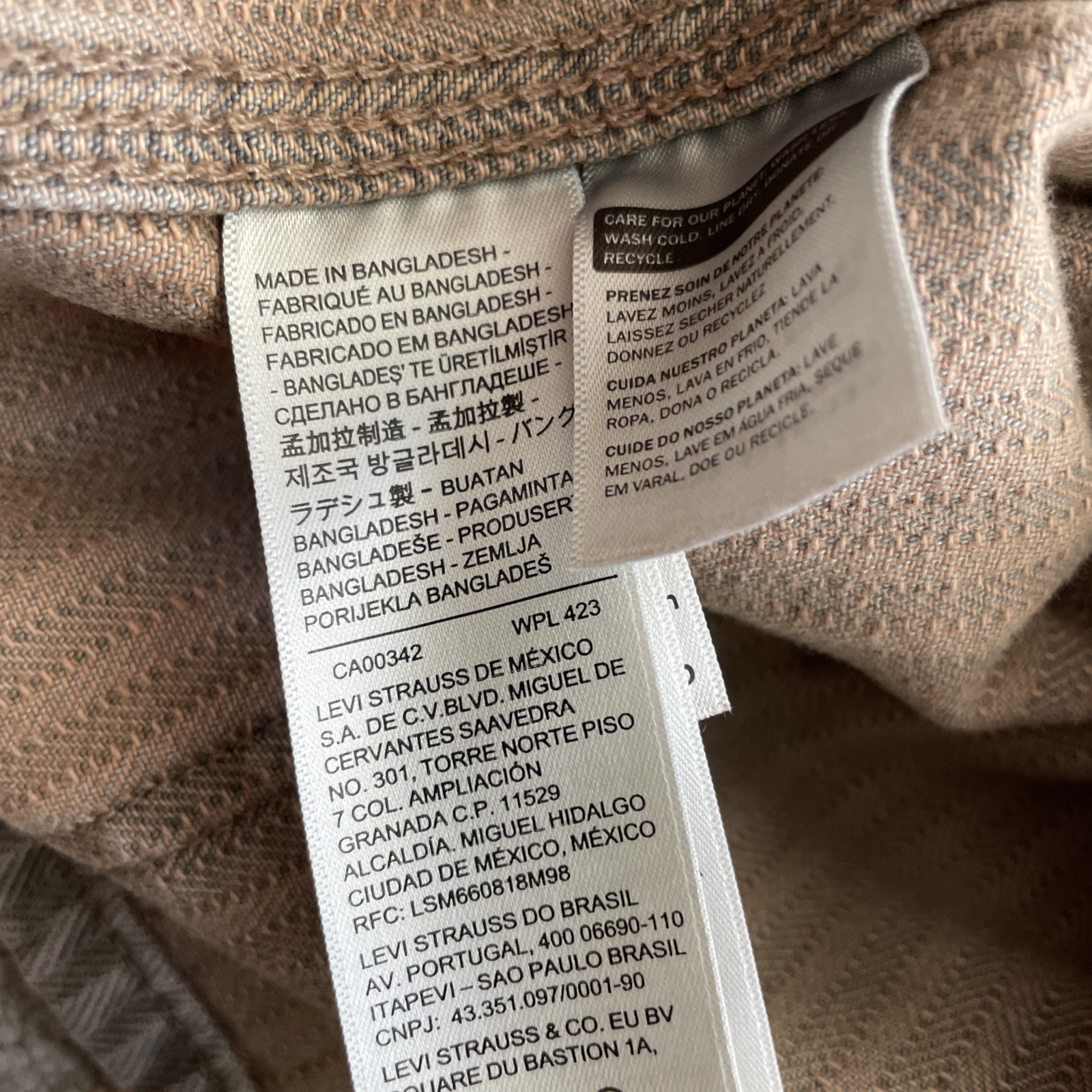 Levis Union Engineers Coat Beige Denim Cardigan Relaxed Fit 71390006 Men’s Sz L