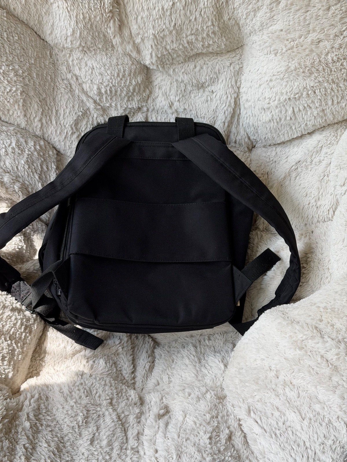 BEIS The Expandable Backpack Travel Recycled Collection in BLACK