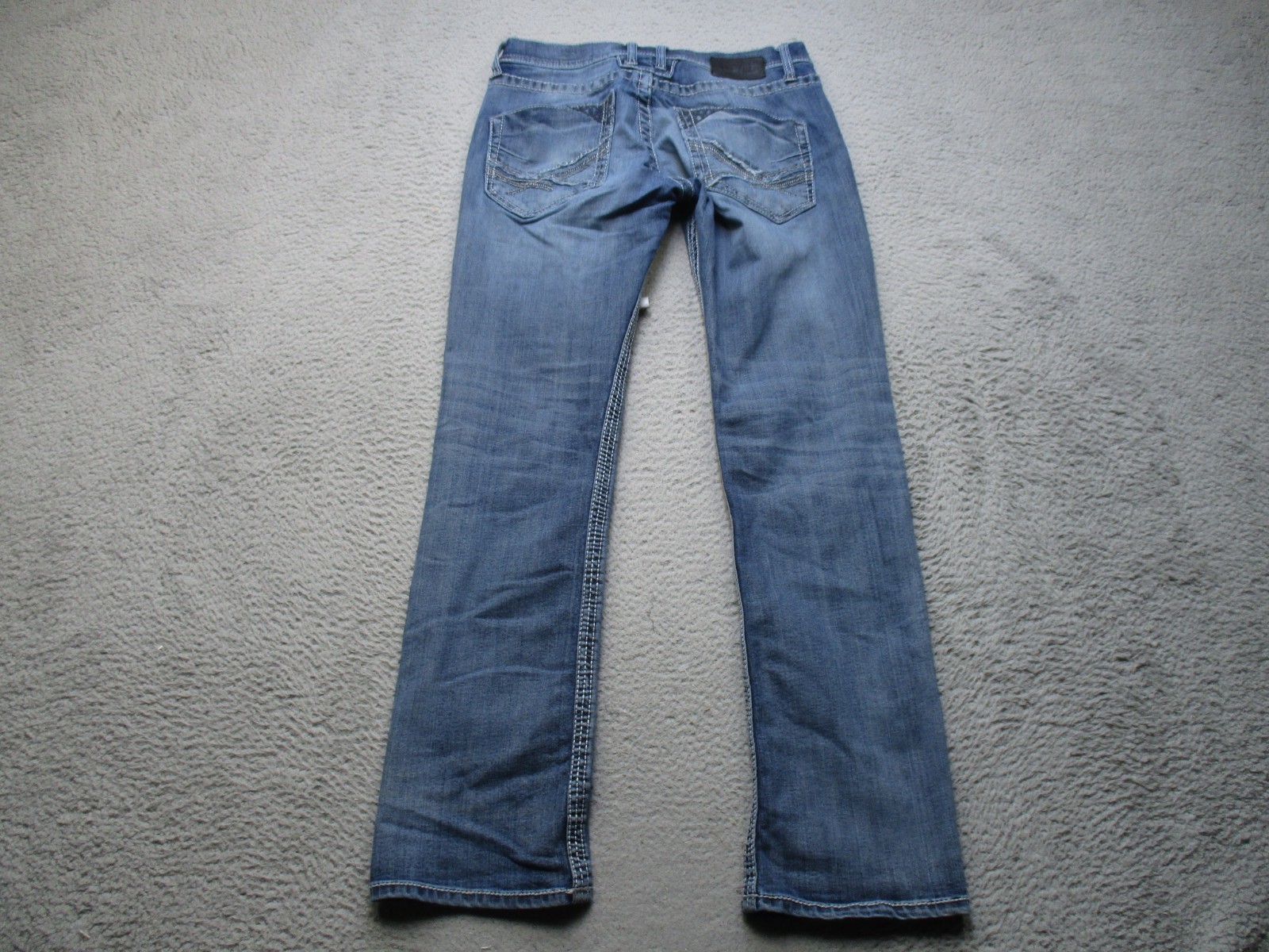 BKE Jean Men 32 Blue Carter Straight Buckle Stretch Denim Western Cowboy