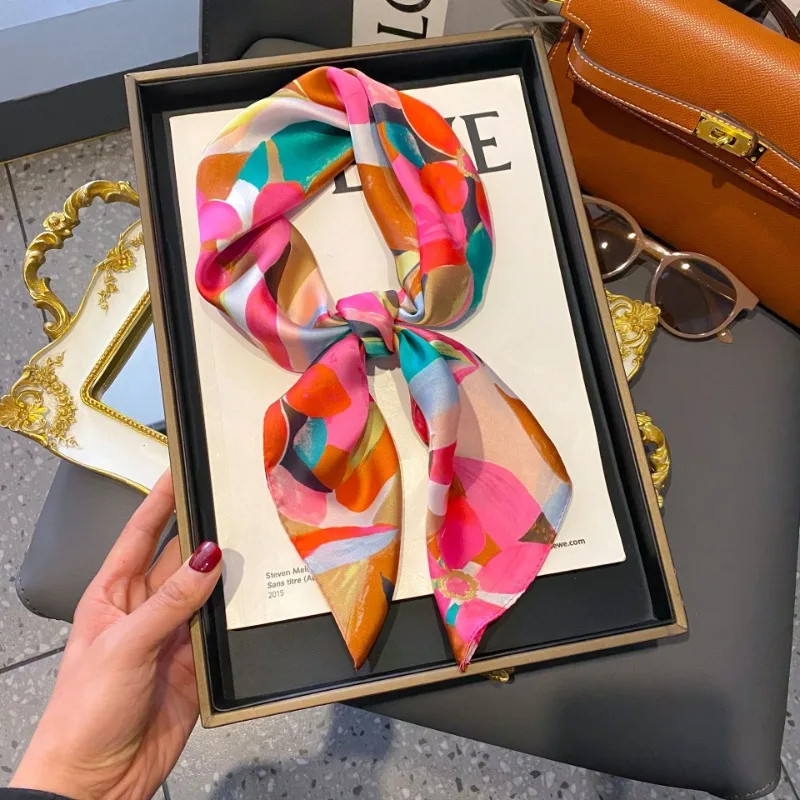 68Cm Graffiti Printed Scarf Women’S Autumn and Winter Polyester Fiber Scarf Fash