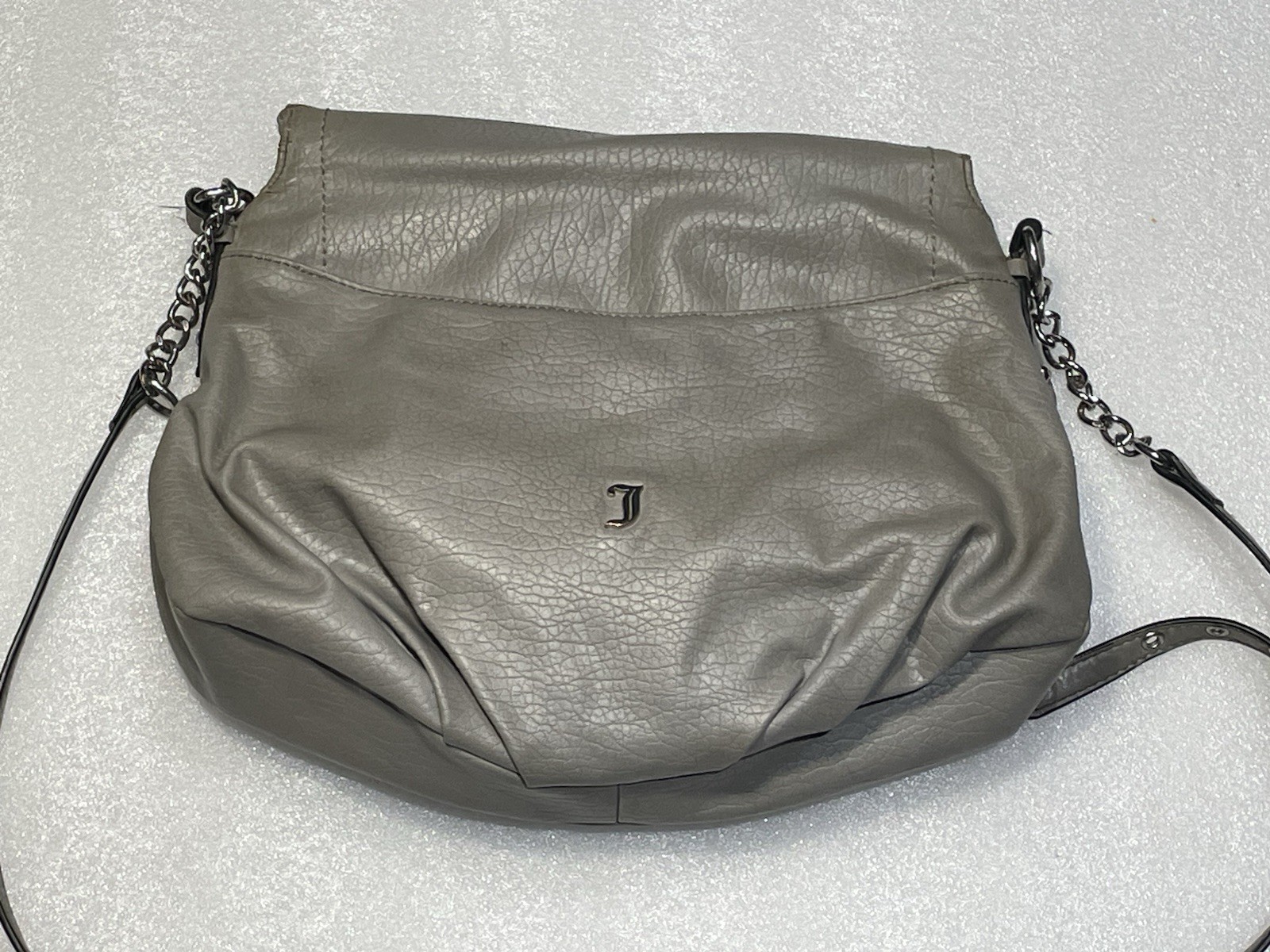 JUICY COUTURE GRETA FLAP CROSSBODY GRAY LEATHER