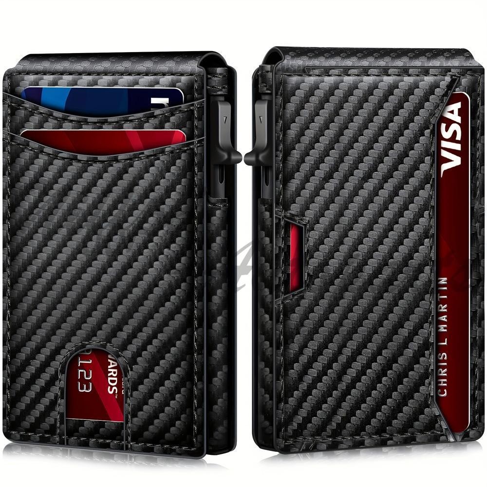 Men’s Black Tactical Magnetic Wallet RFID Blocking Card Holder Aluminum Bifold