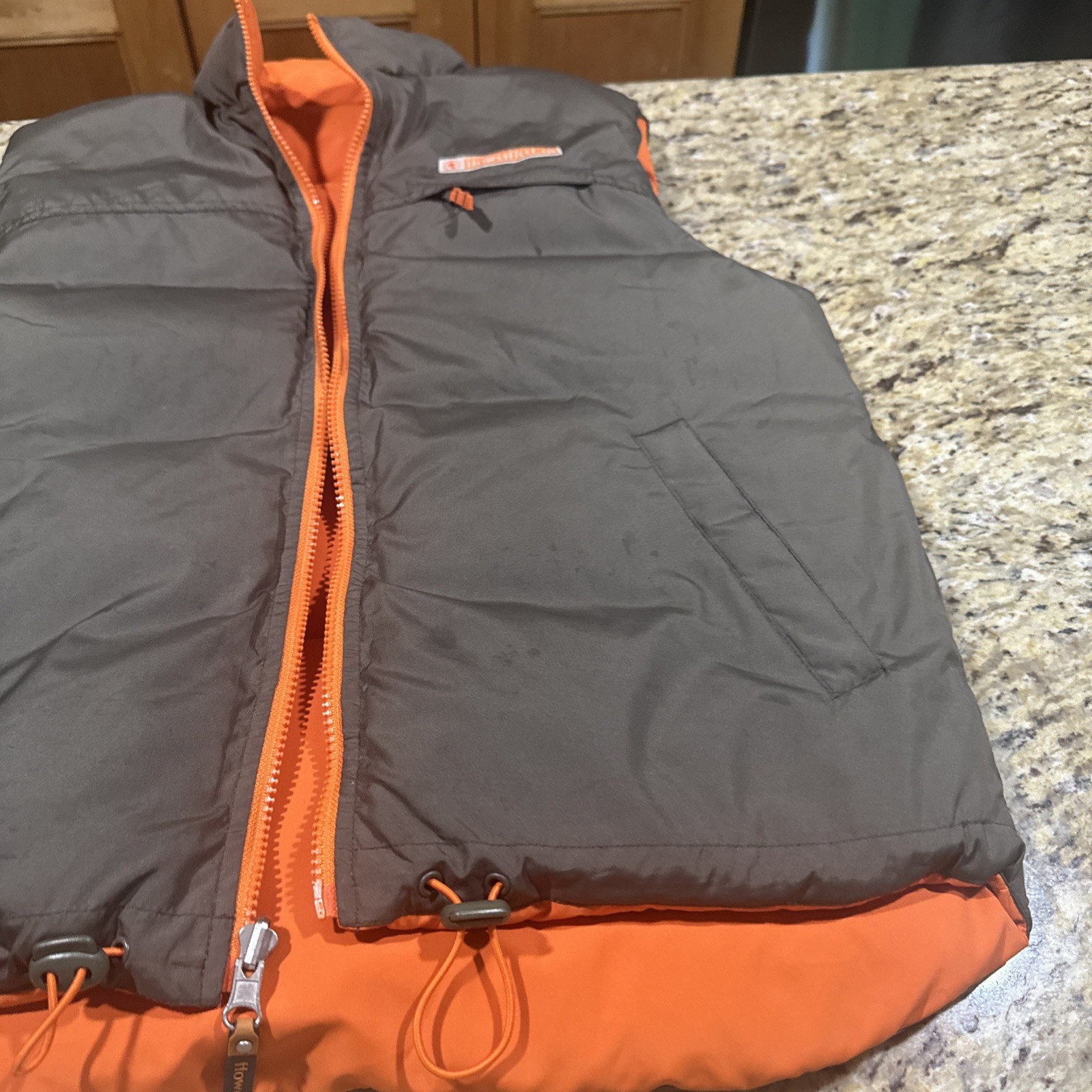 Reversible, Puffer Vest Men’s Size XL Goose Down Full Zip Custom Thick Material
