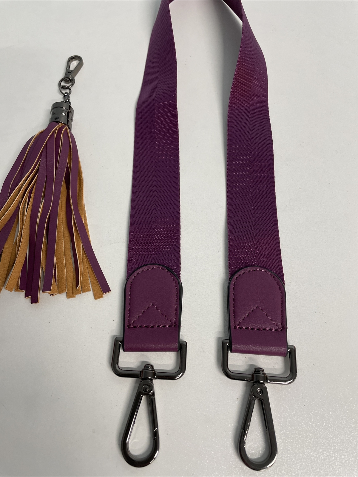 2-Piece Set Purple 27 inch shoulder strap (Not including clips) Clip on Tassel