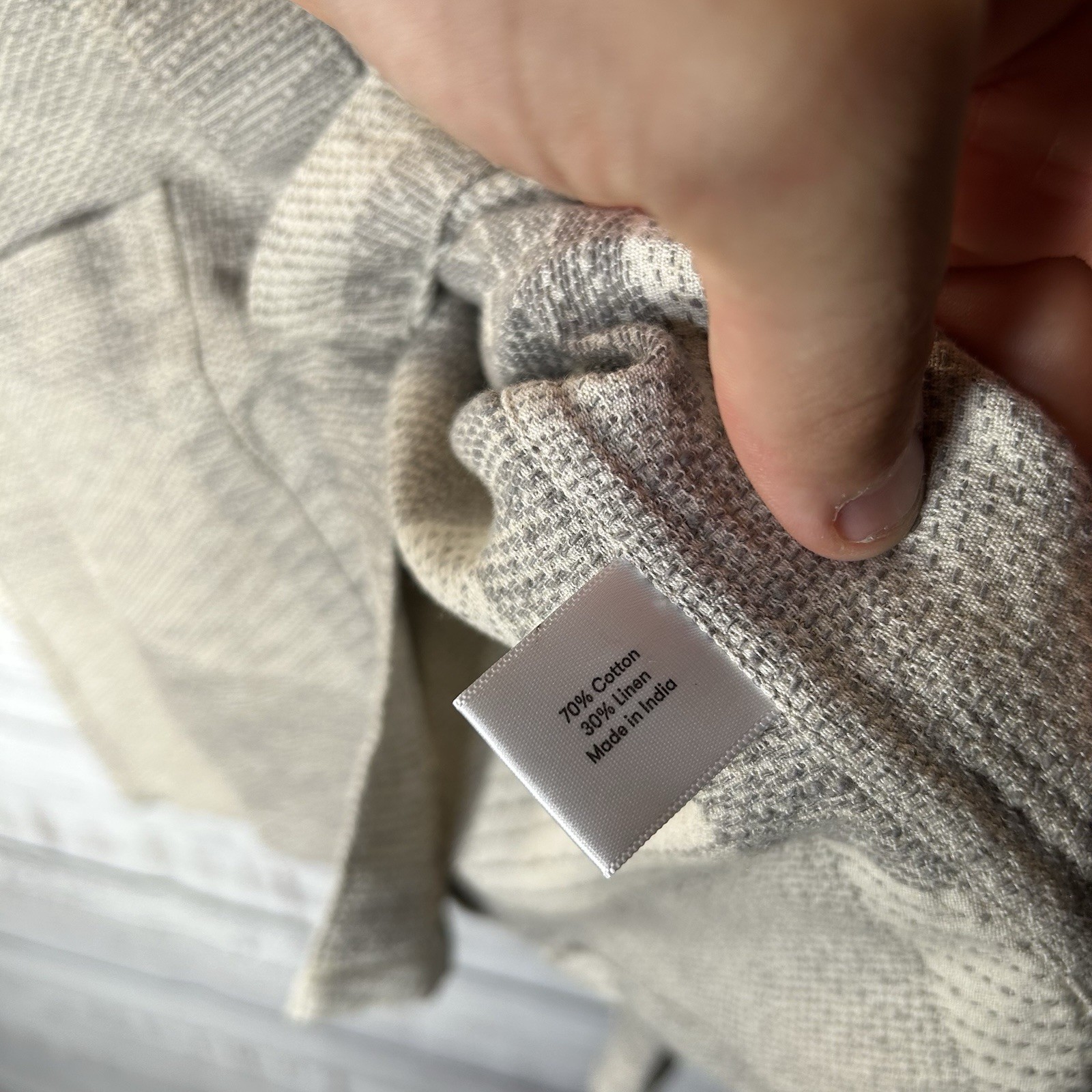 3sixteen Shop Jacket Drawstring Pants Set Ash Zig-Zag Jacquard Linen Blend Small