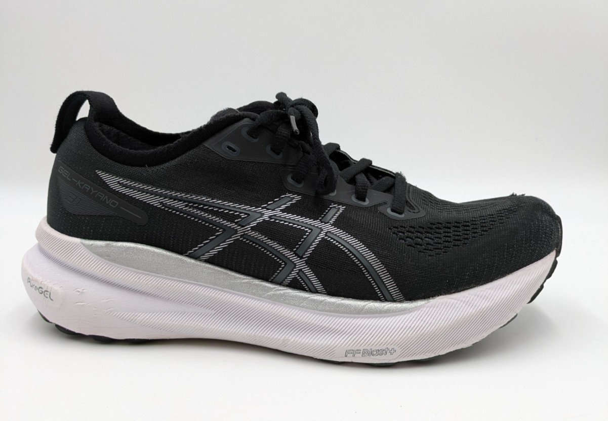 ASICS GEL-Kayano 31 Running Shoes Womens Size 9 Black Pure Silver 1012B670