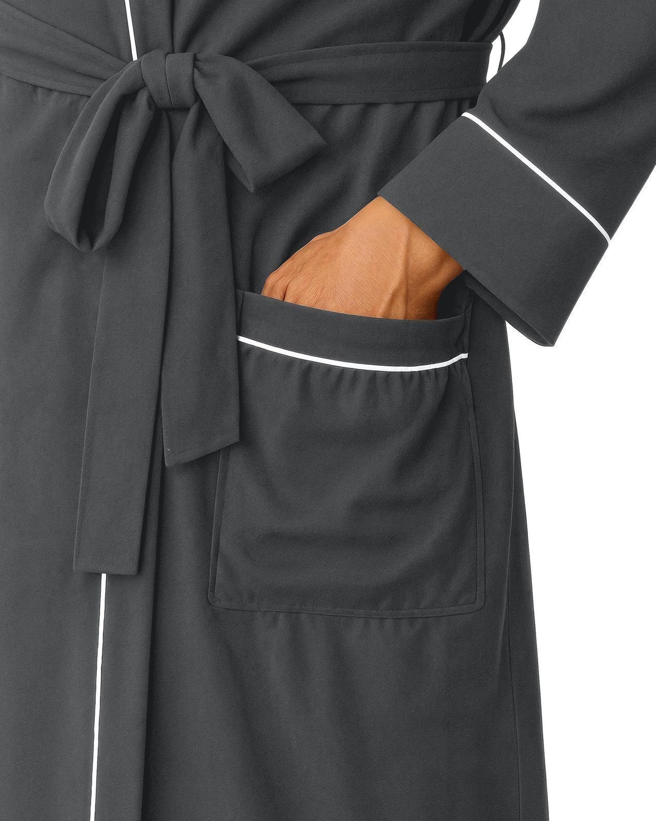 NY Threads Men’s Robe Cotton Blend Knit Bathrobe, X-Large, Dark Heather Grey