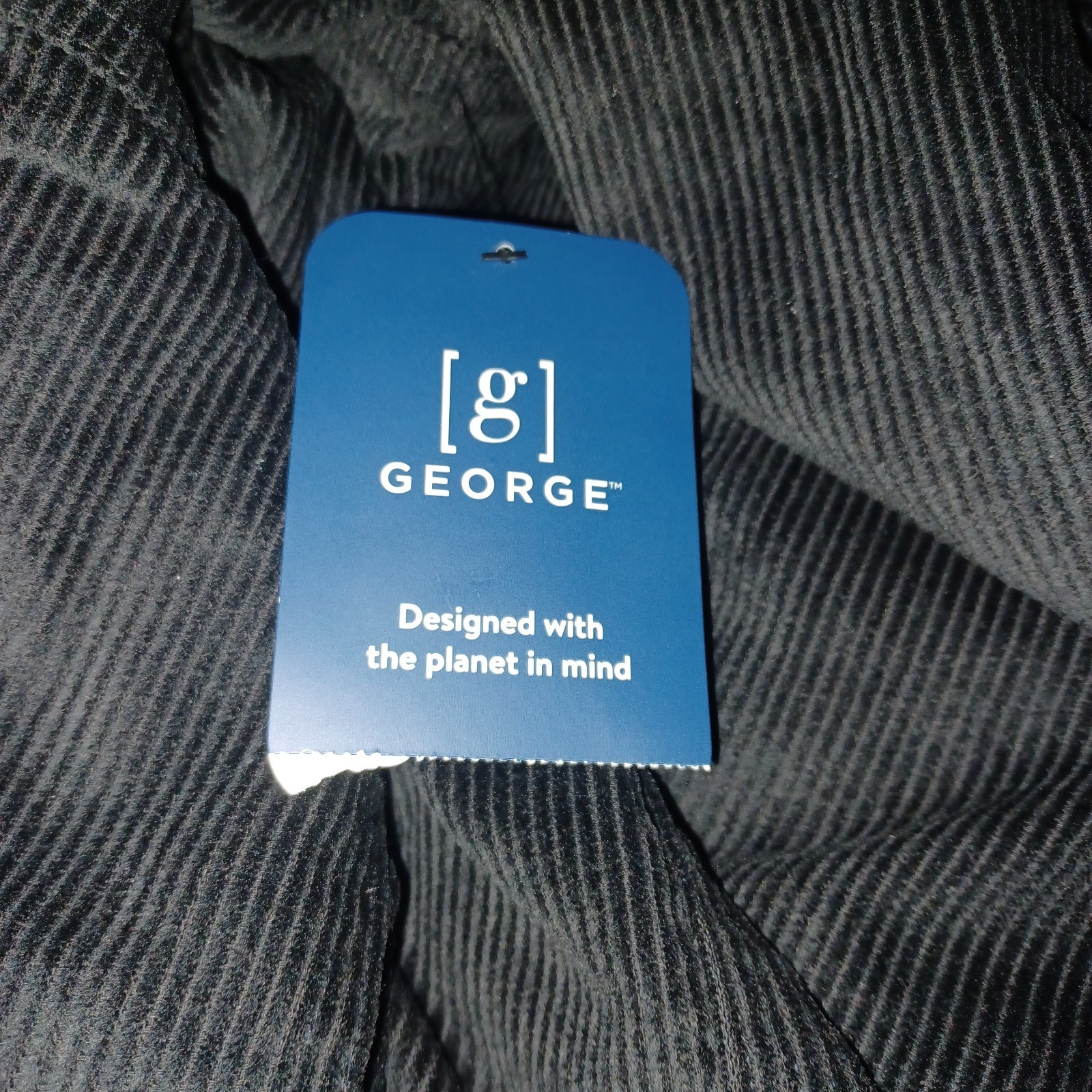 George Men’s 2XL 50-52 Corduroy Barn Button Up Jacket Black Soot (26B)