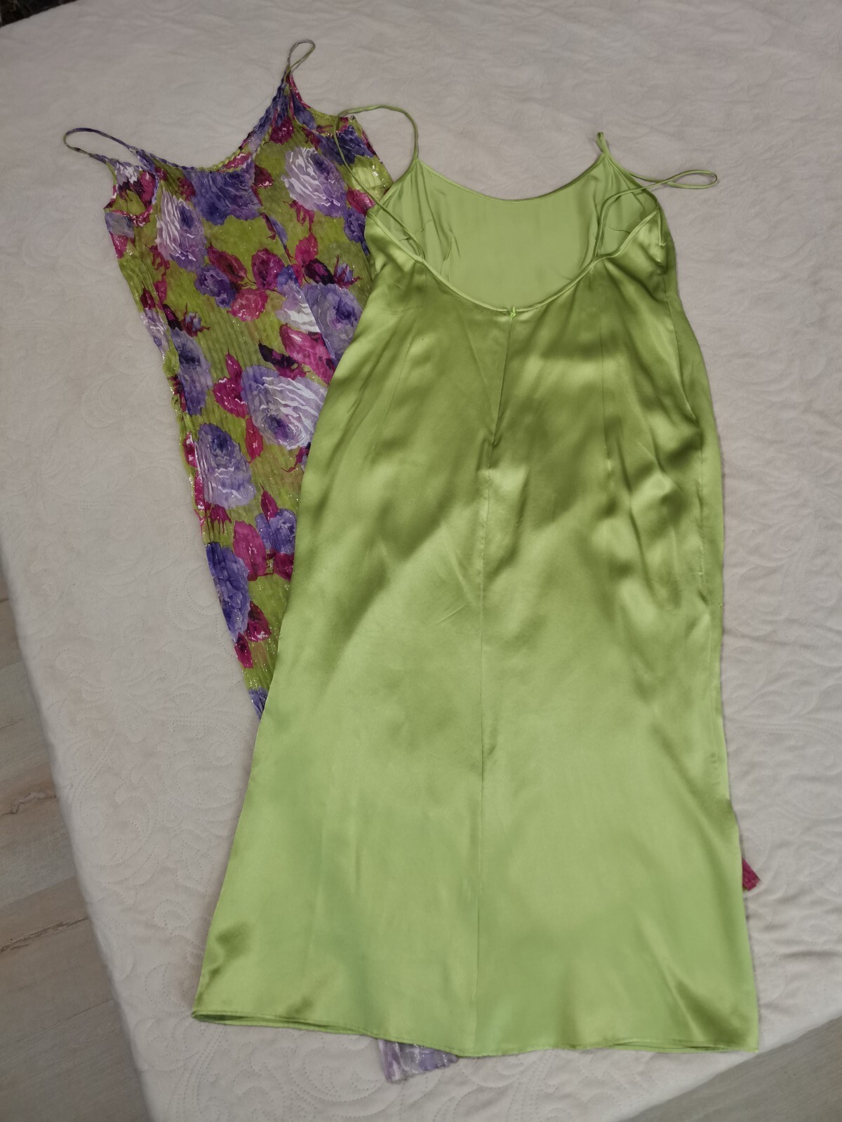 🆓US🛃 vtg 2000 Dolce&Gabbana floral printed Corrugated pleated Silk Dress IT 44
