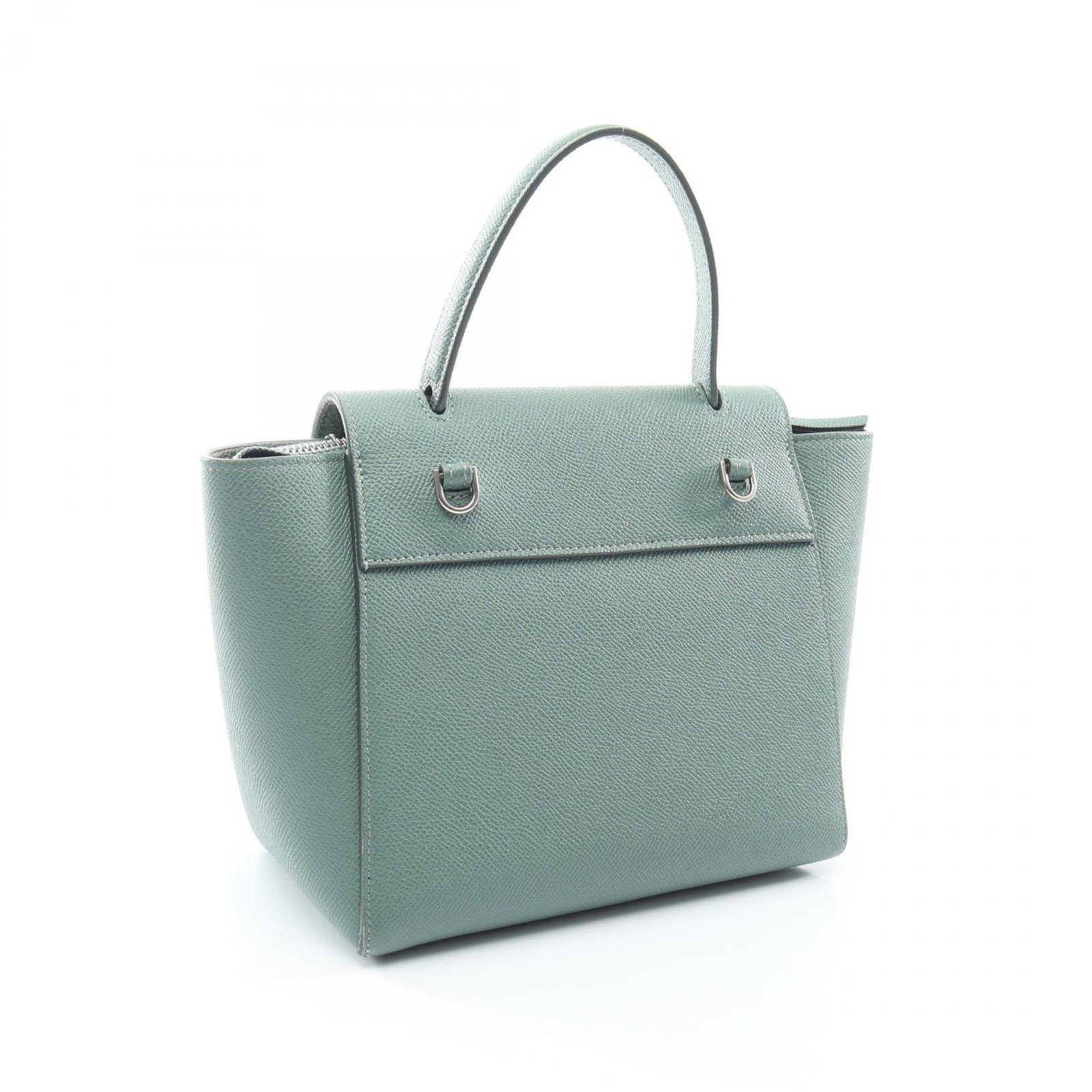 CELINE BELT BAG NANO Shoulder crossbody Handbag leather Green Used Women