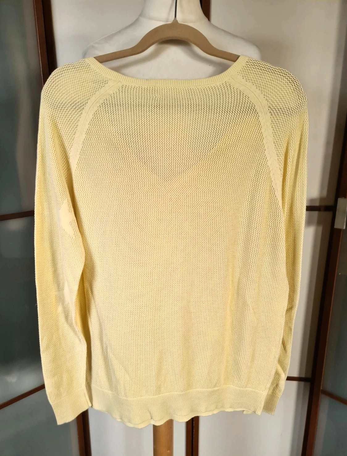Hush Lemon Yellow Cotton Star Jumper Mesh M Luxury Bright Fun Layers Knitwear