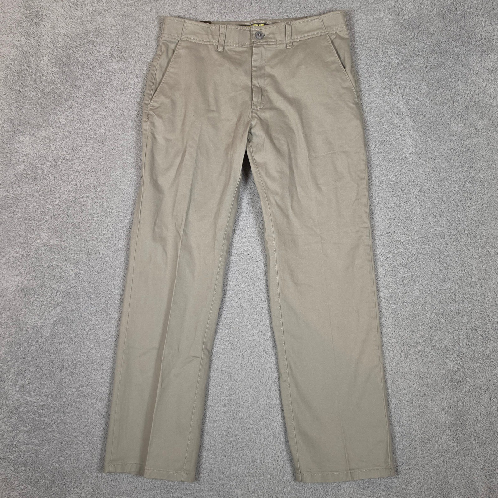 Lee Chino Pants Mens 33×30 Extreme Comfort Straight Fit Tan Stretch Office NEW