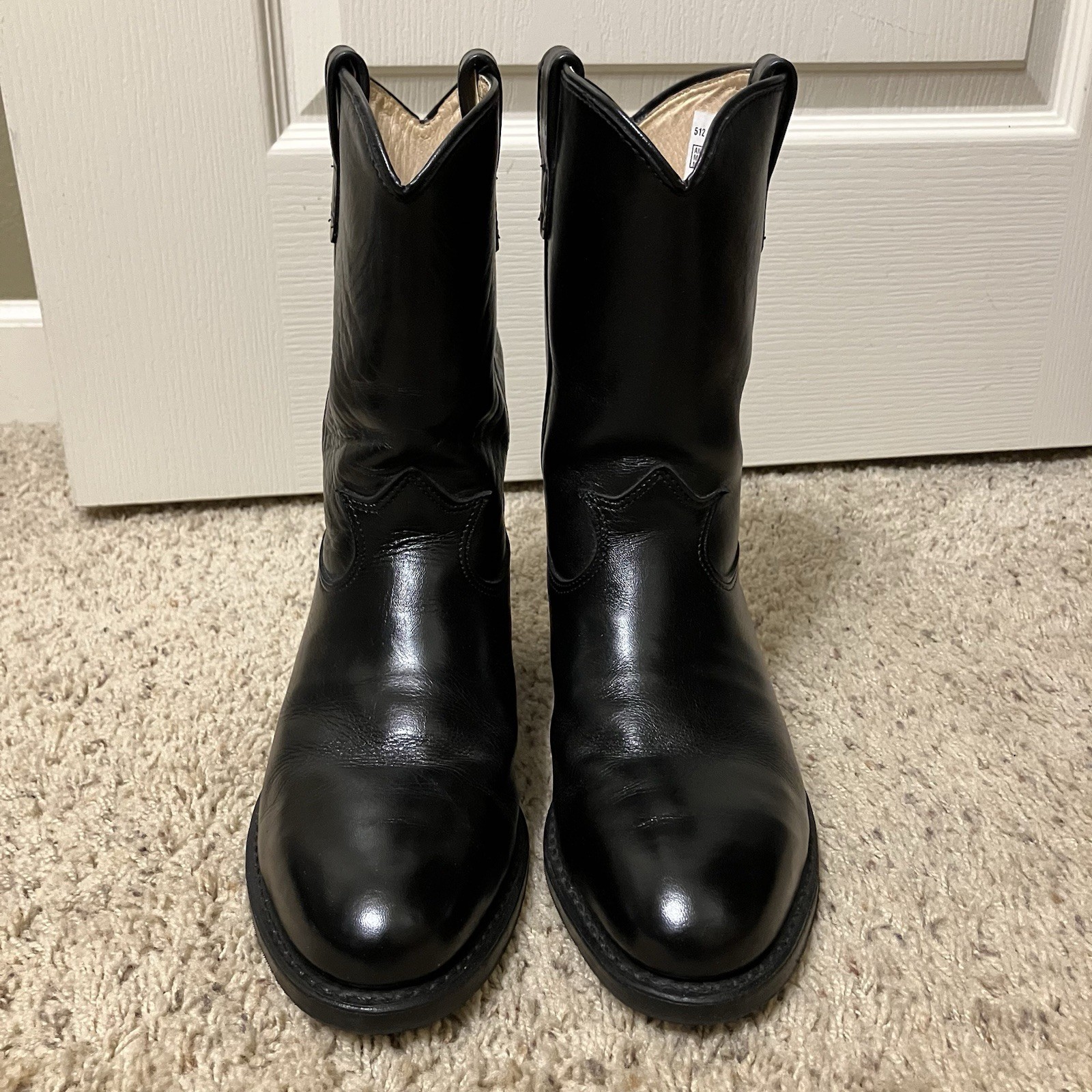 Vintage IRON AGE Boots STEEL TOE Black BIKER Western – Sz 8 EE Made in USA
