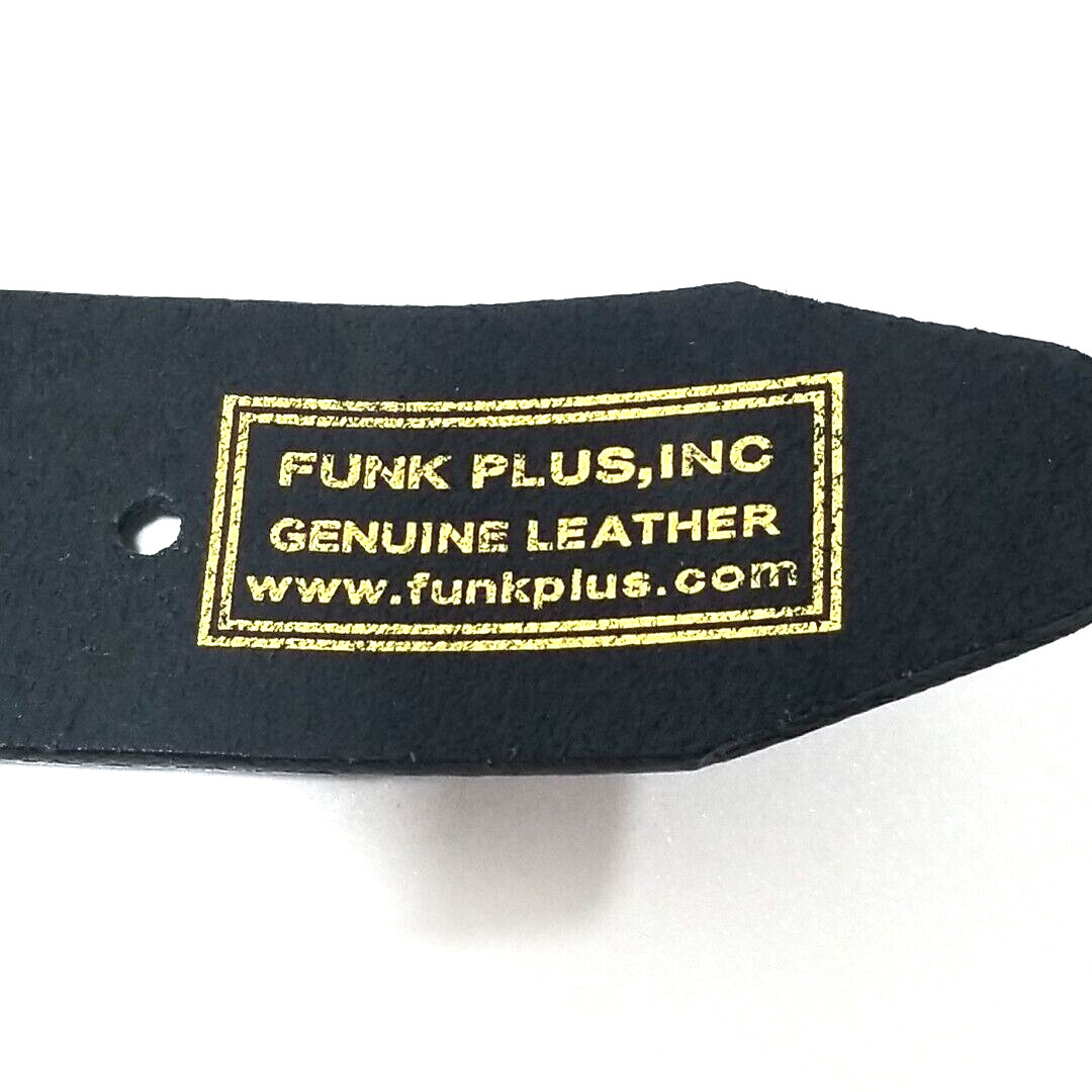 Funk Plus Genuine Cowhide Leather Belt Mens M 36″ Black No Buckle USA Made 1.5″