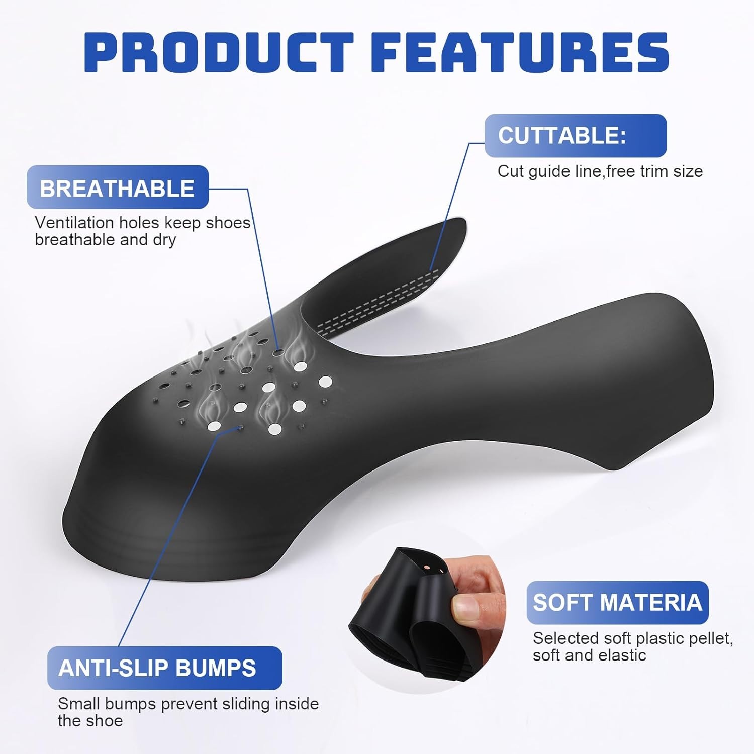 Comfortable Shoe Crease Protectors for Sneakers Sizes 7 to 13 Easy to Use