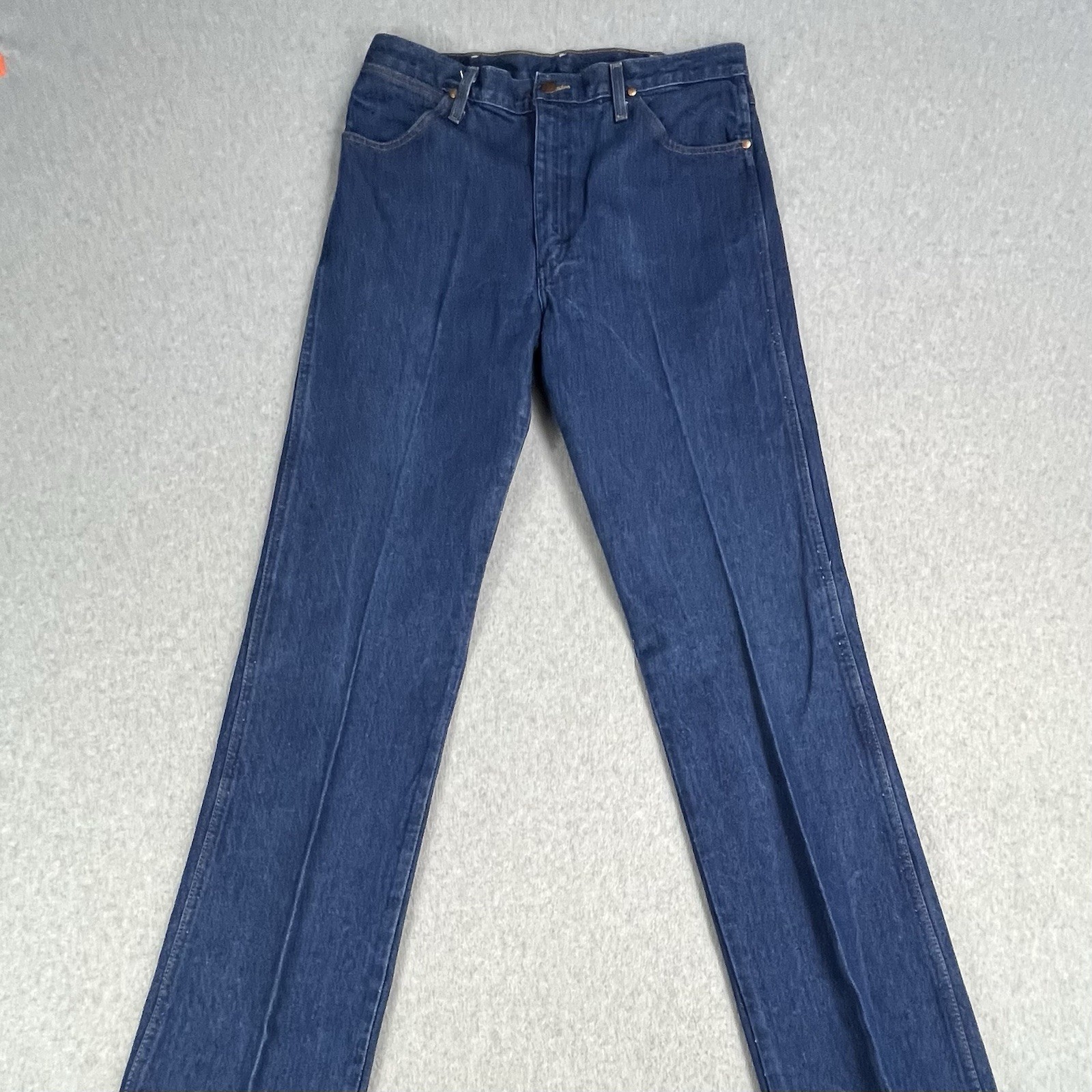 Vintage Wrangler 13MWZ Cowboy Cut Jeans Mens 35×38 Blue Dark Wash Straight Fit