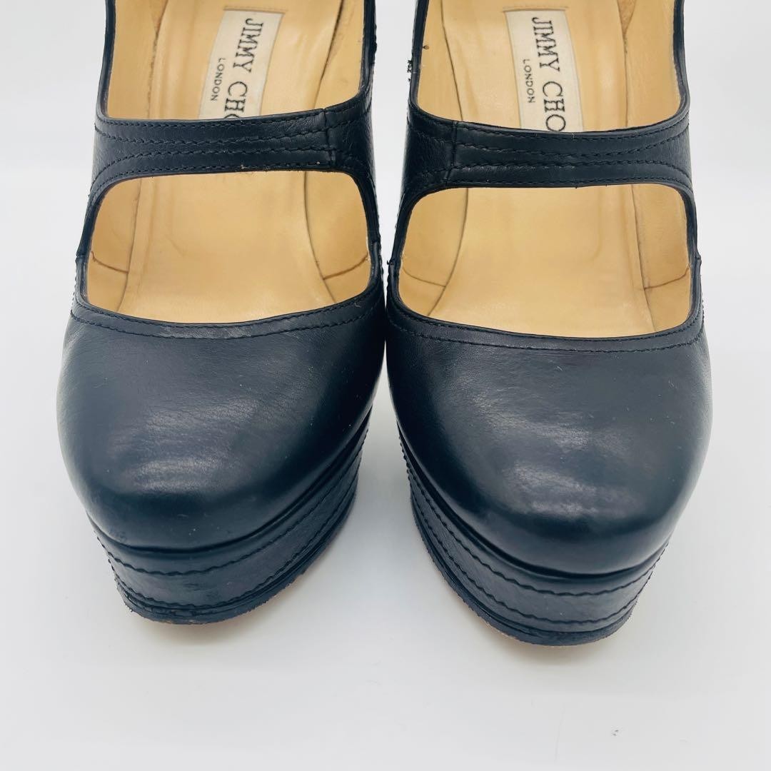 Jimmy Choo Leather Pumps Triple Strap Black Women’s Size EU35/US5