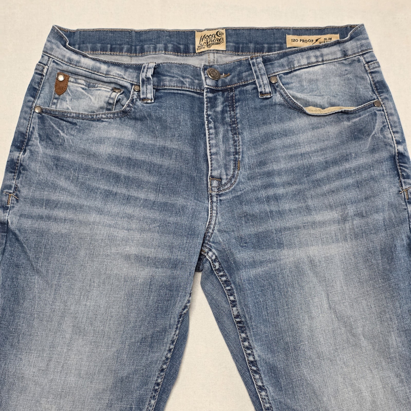 Moon Shine Spirit Mens 34×30 120 Proof Slim Straight Jeans Brad Paisley