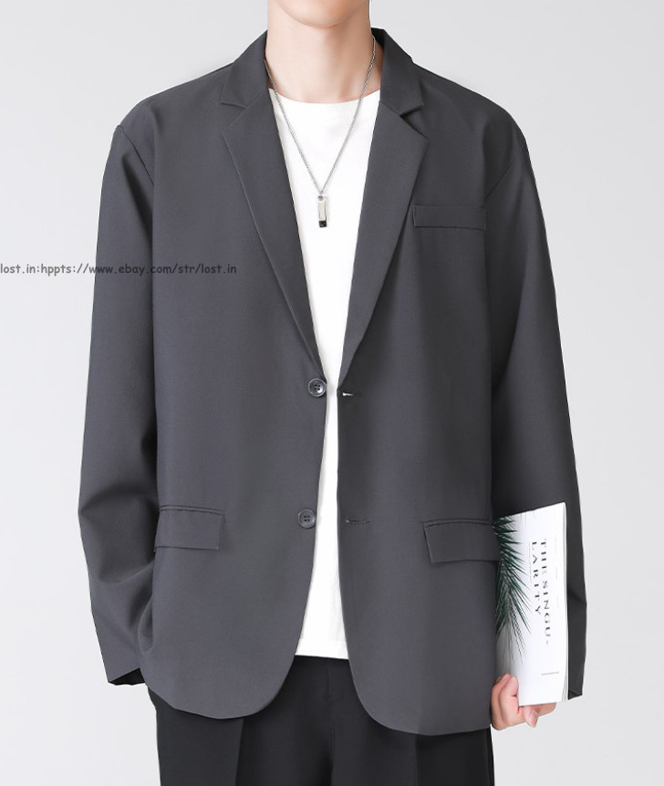 Men Slim Fit Casual Button Blazer Summer Thin Casual Suit Jacket Business Coats
