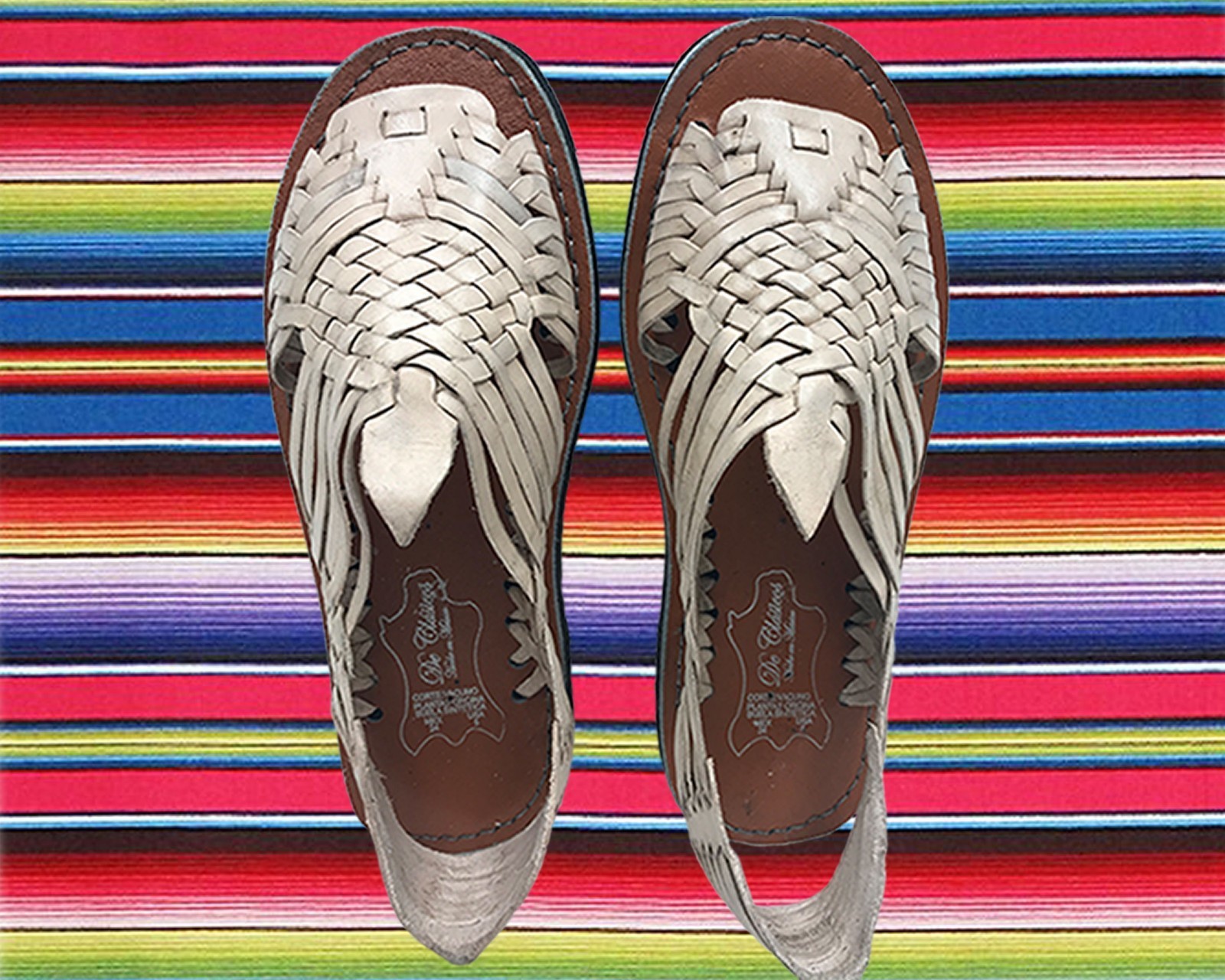 WOMENS LEATHER MEXICAN SANDAL KHAKI color HUARACHE LADIES w/tire sole *ALL SIZES