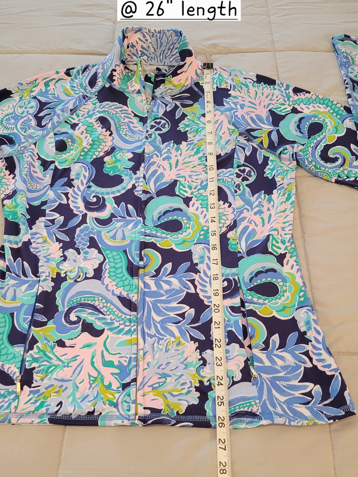 Lilly Pulitzer Luxletic Full-Zip Serena Jacket Sz Large Sirens & Spirits Fitted