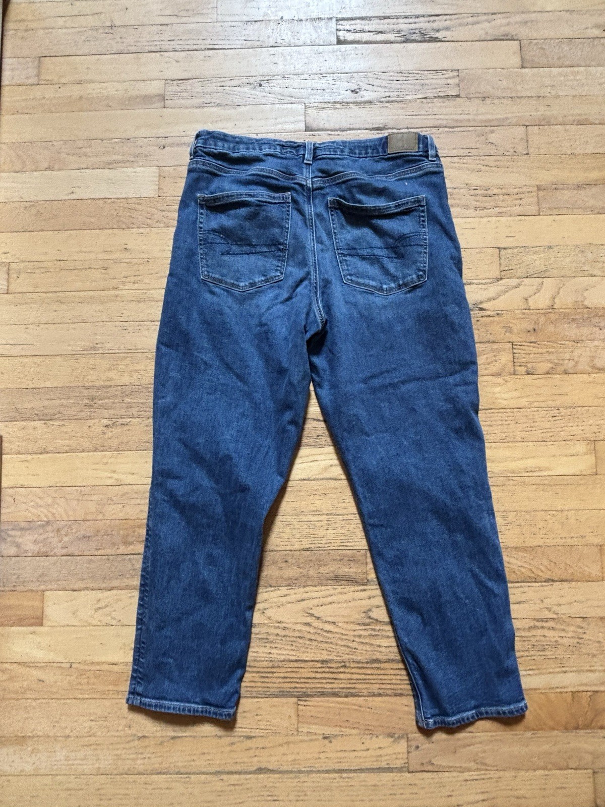 American Eagle Women’s Straight Jeans Blue Dark Wash Stretch 5-Pocket 14